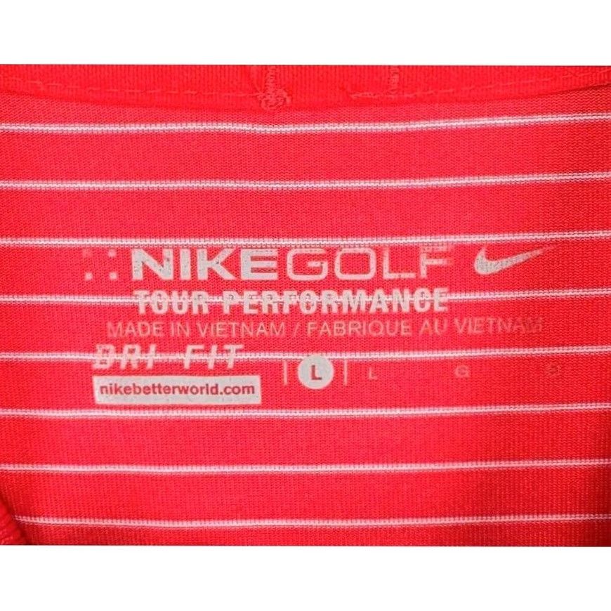 Nike Nike Golf Shirt Polo Men L Red Striped Tour Performance Dri-Fit Stretch Flex Size US L / EU 52-54 / 3 - 3 Thumbnail