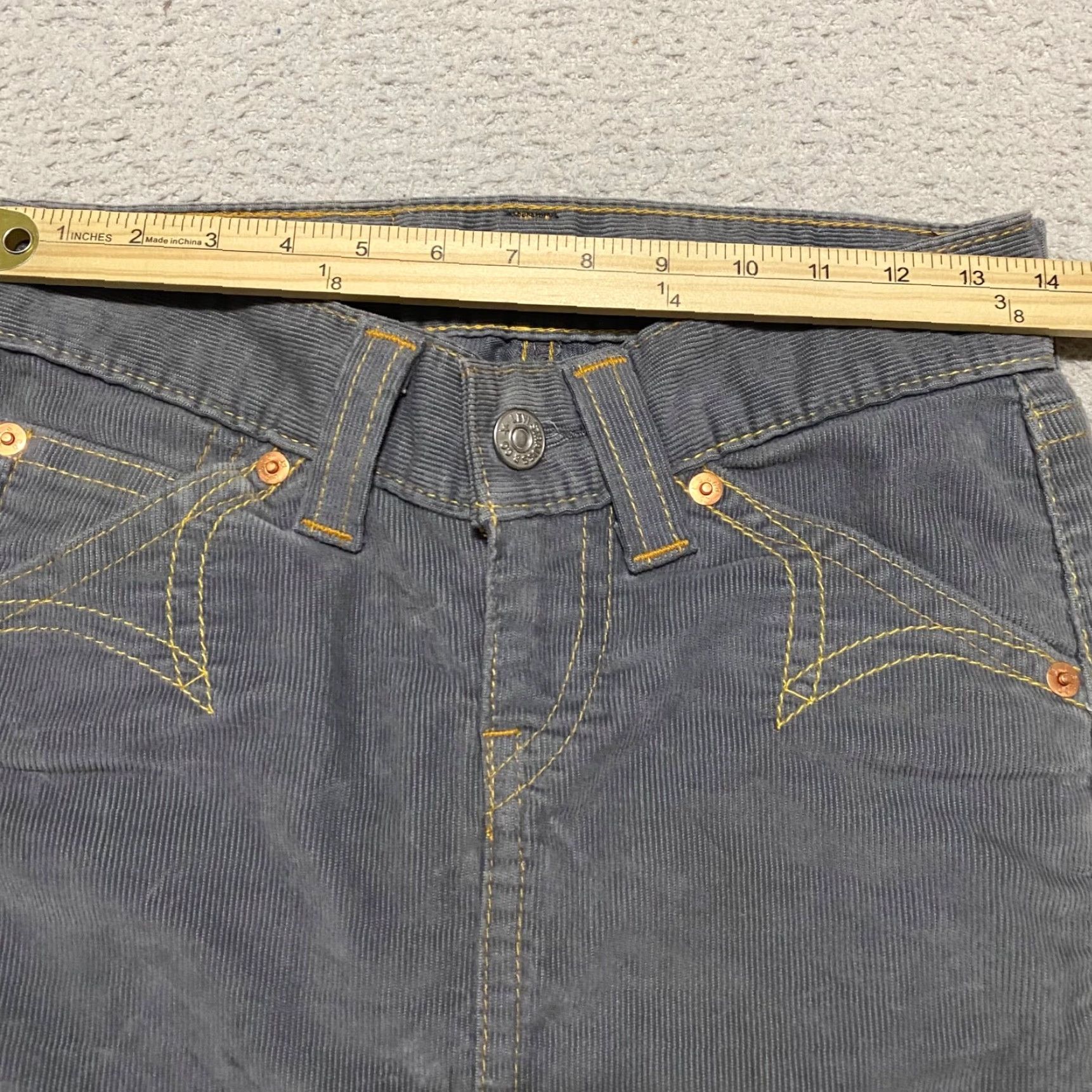 Levi's Levi's Womens XS Skirt Gray Corduroy Western Type 1 Straight Pencil Size 26" / US 2 / IT 38 - 3 Thumbnail