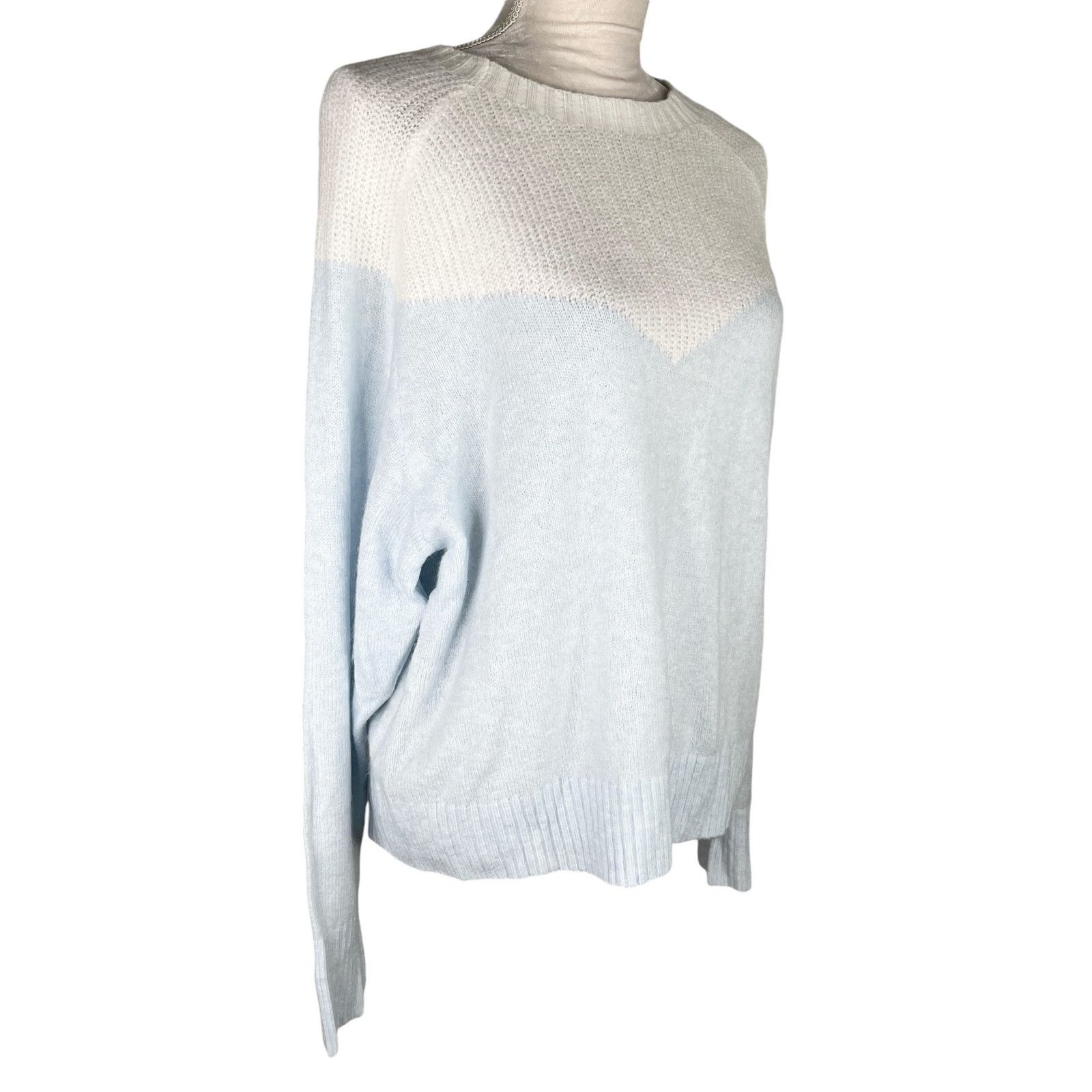 Express Express Sweater Baby Blue White Super Soft Large New Size L / US 10 / IT 46 - 5 Thumbnail