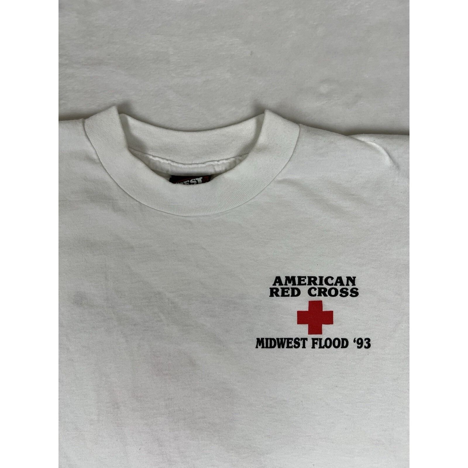 Fruit Of The Loom Vintage American Red Cross Midwest Flood 1993 T-Shirt Size L Size US L / EU 52-54 / 3 - 3 Thumbnail