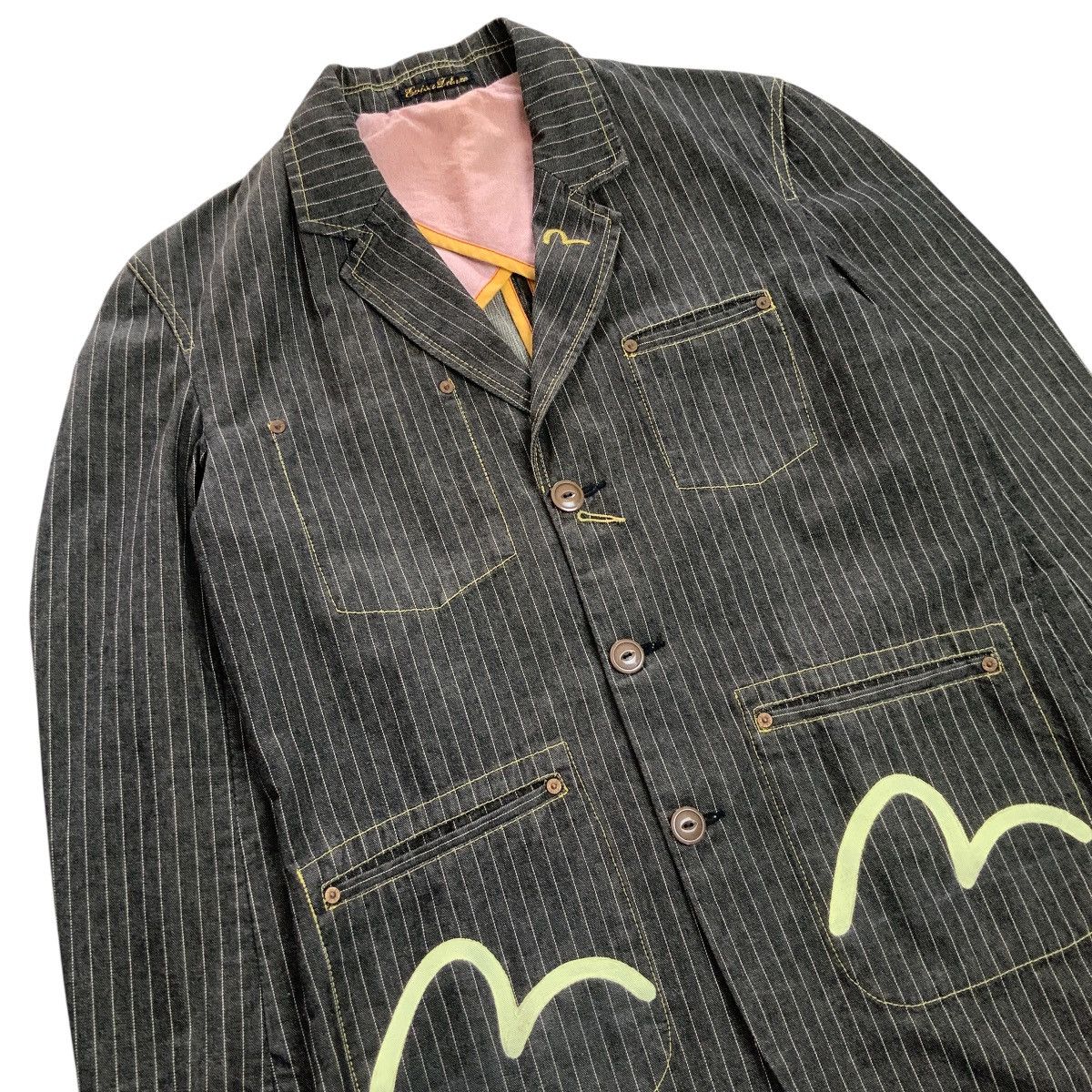 Evisu EVISU DELUXE STRIPED DENIM BLAZER Size US L / EU 52-54 / 3 - 4 Thumbnail