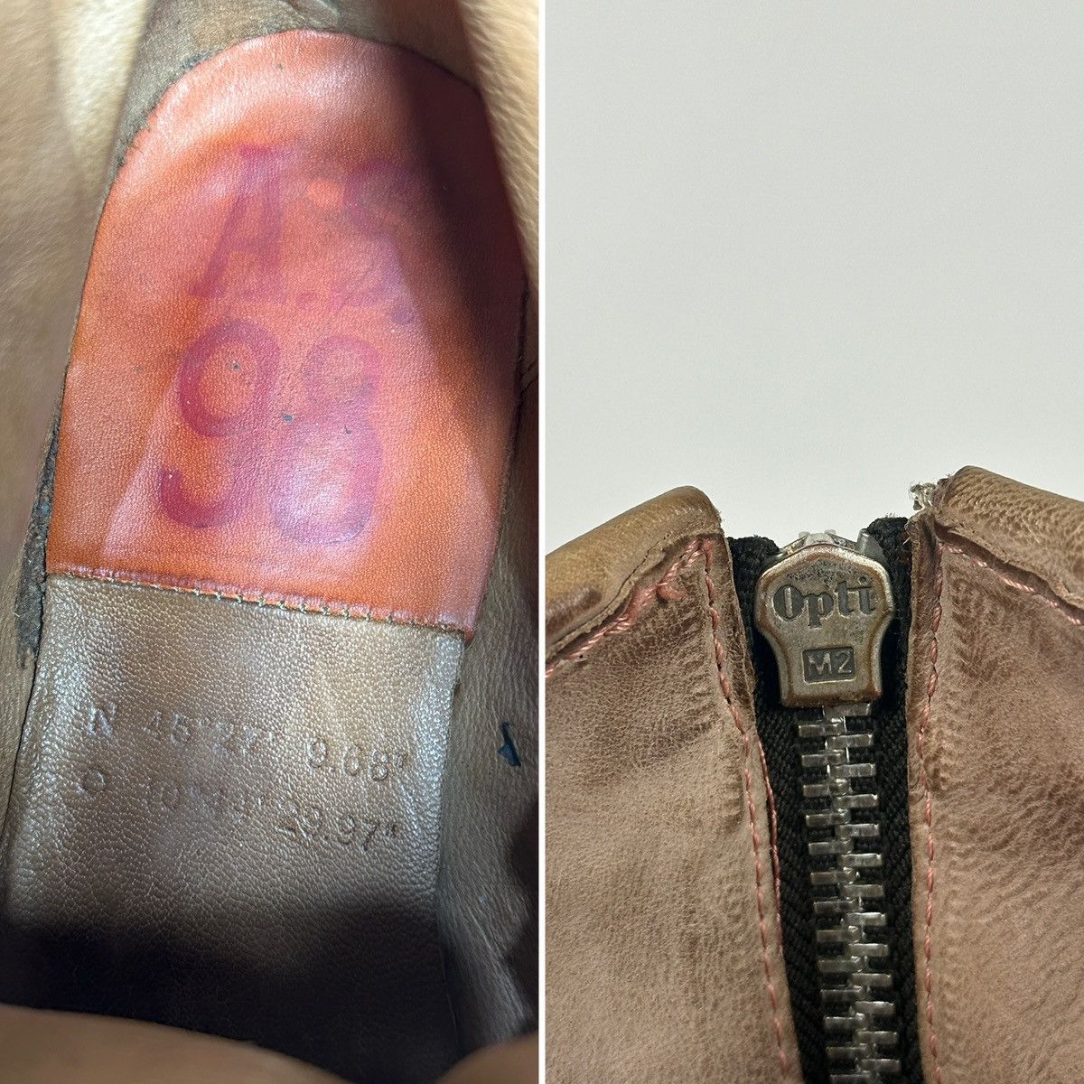 A.S.98 A.S.98. Airstep Leather Front Zip Biker Combat Ankle Boots Size US 10 / IT 40 - 24 Thumbnail