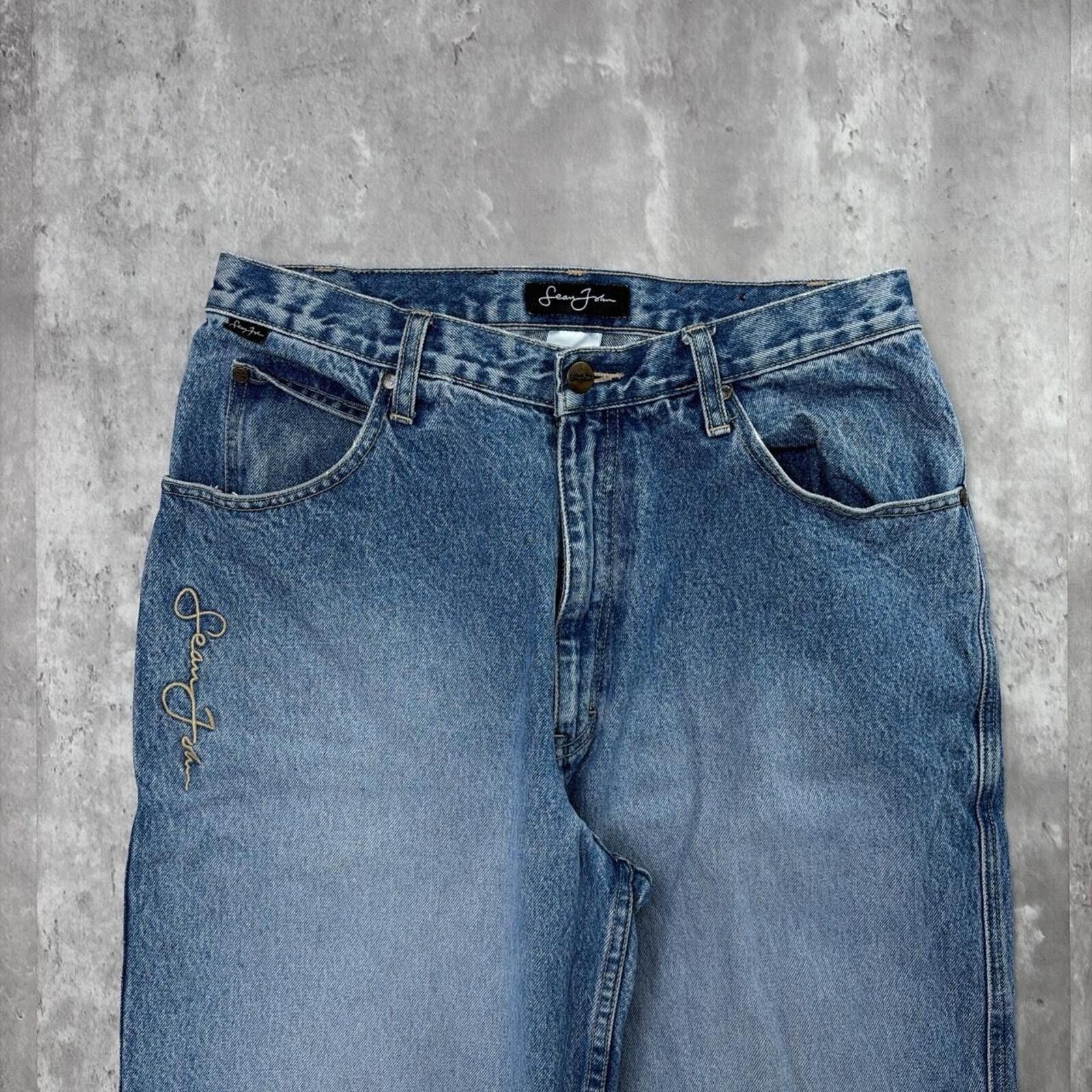 Sean John Y2K Light Wash Sean John Grunge Baggy Skater Denim Jeans Size US 32 / EU 48 - 4 Thumbnail