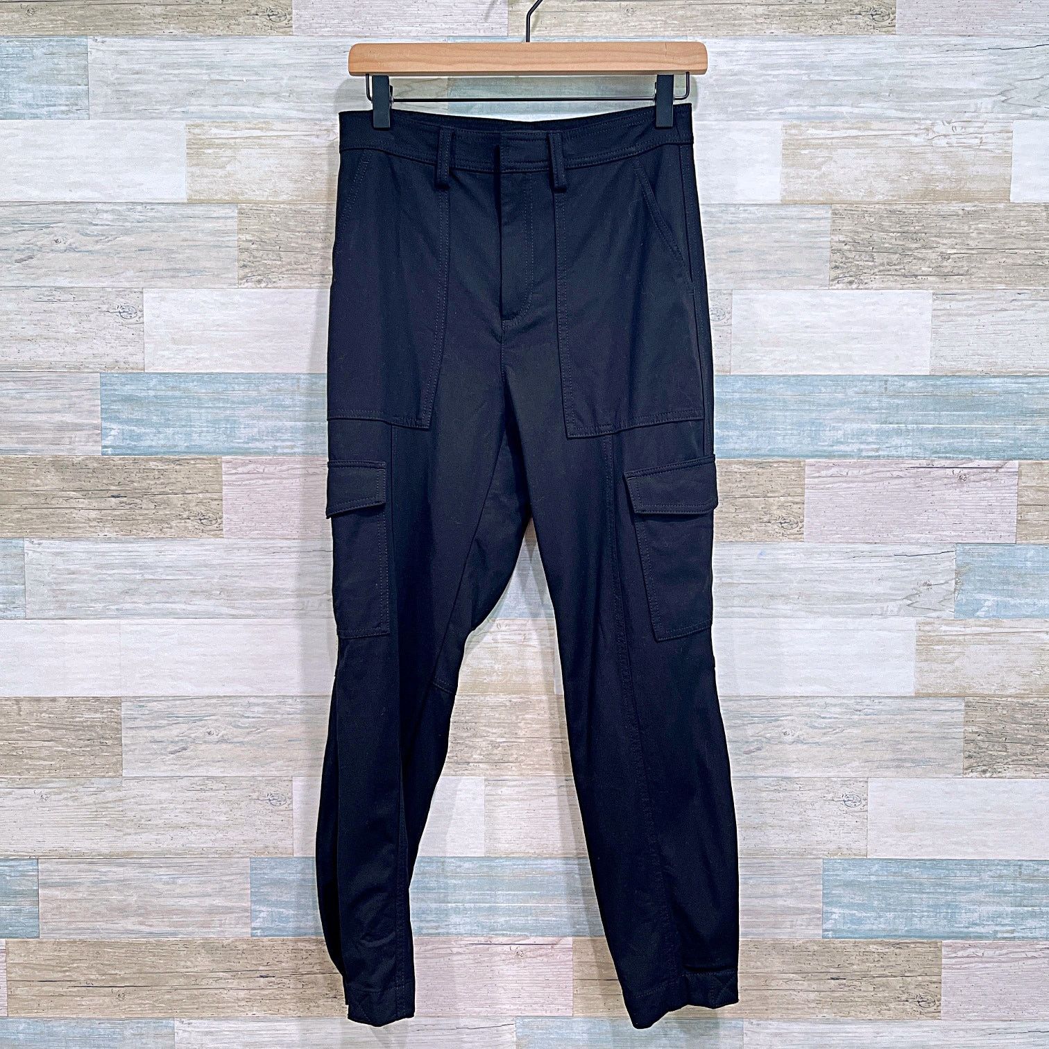 Banana Republic Banana Republic Slim Refined Stretch Cargo Ankle Pants Black Size 26" / US 2 / IT 38 - 1 Thumbnail