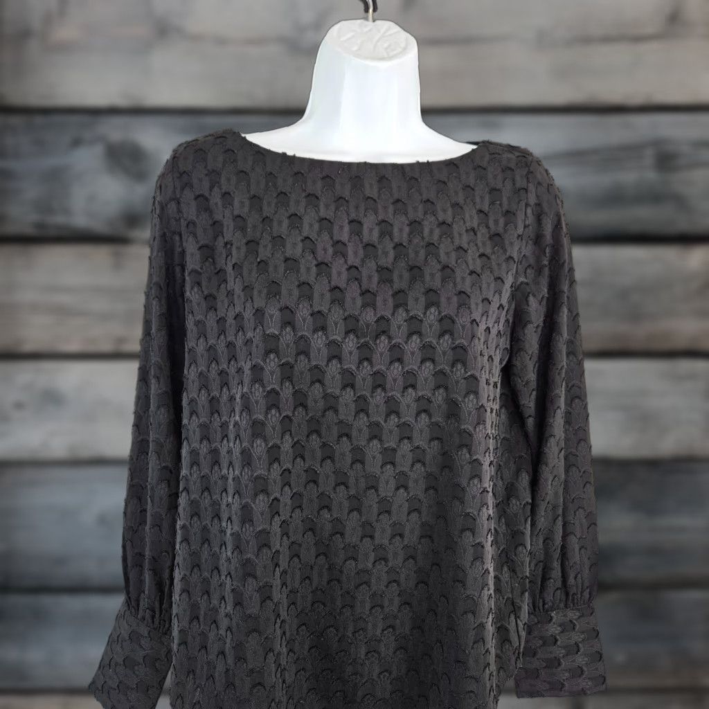 Ann Taylor Ann Taylor Womens Top Sz Small Petite Black Long Sleeve Size S / US 4 / IT 40 - 1 Thumbnail