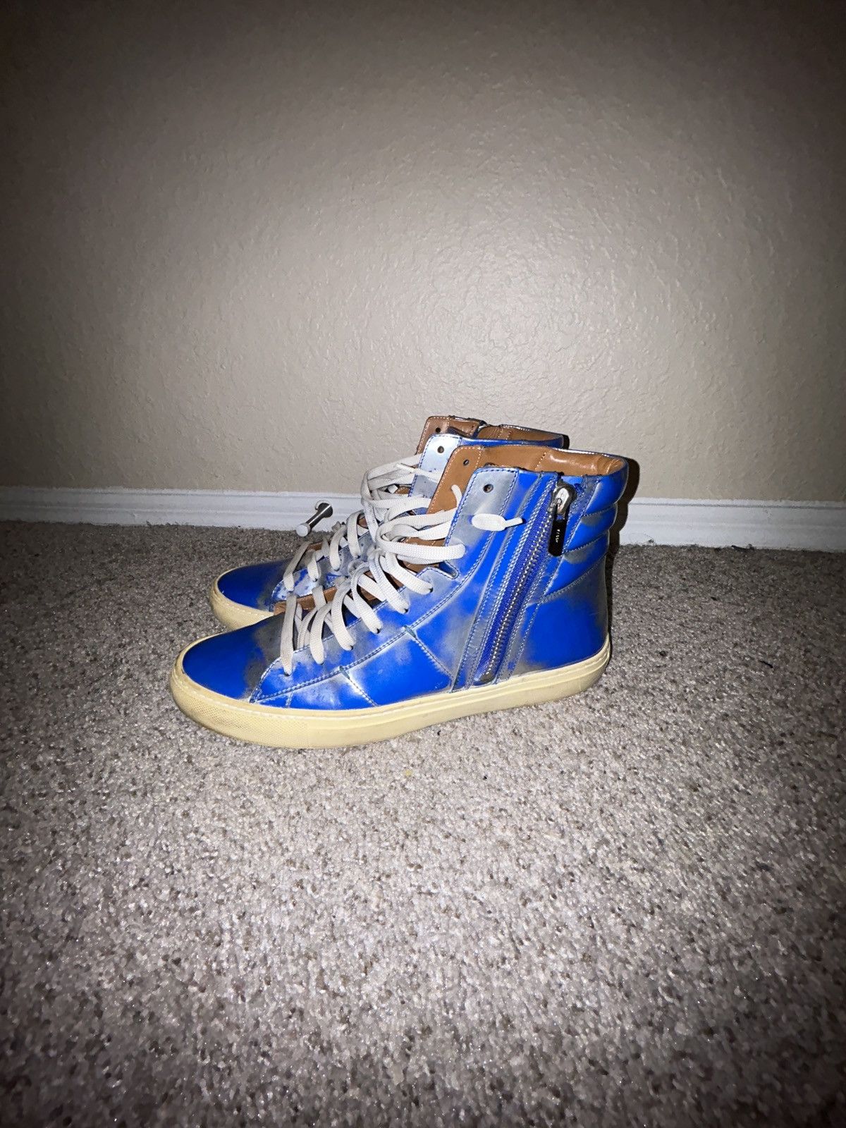 Bally BALLY TRUE BLUE HENSEL HIGH-TOP LEATHER SNEAKERS Size US 10 / EU 43 - 2 Thumbnail