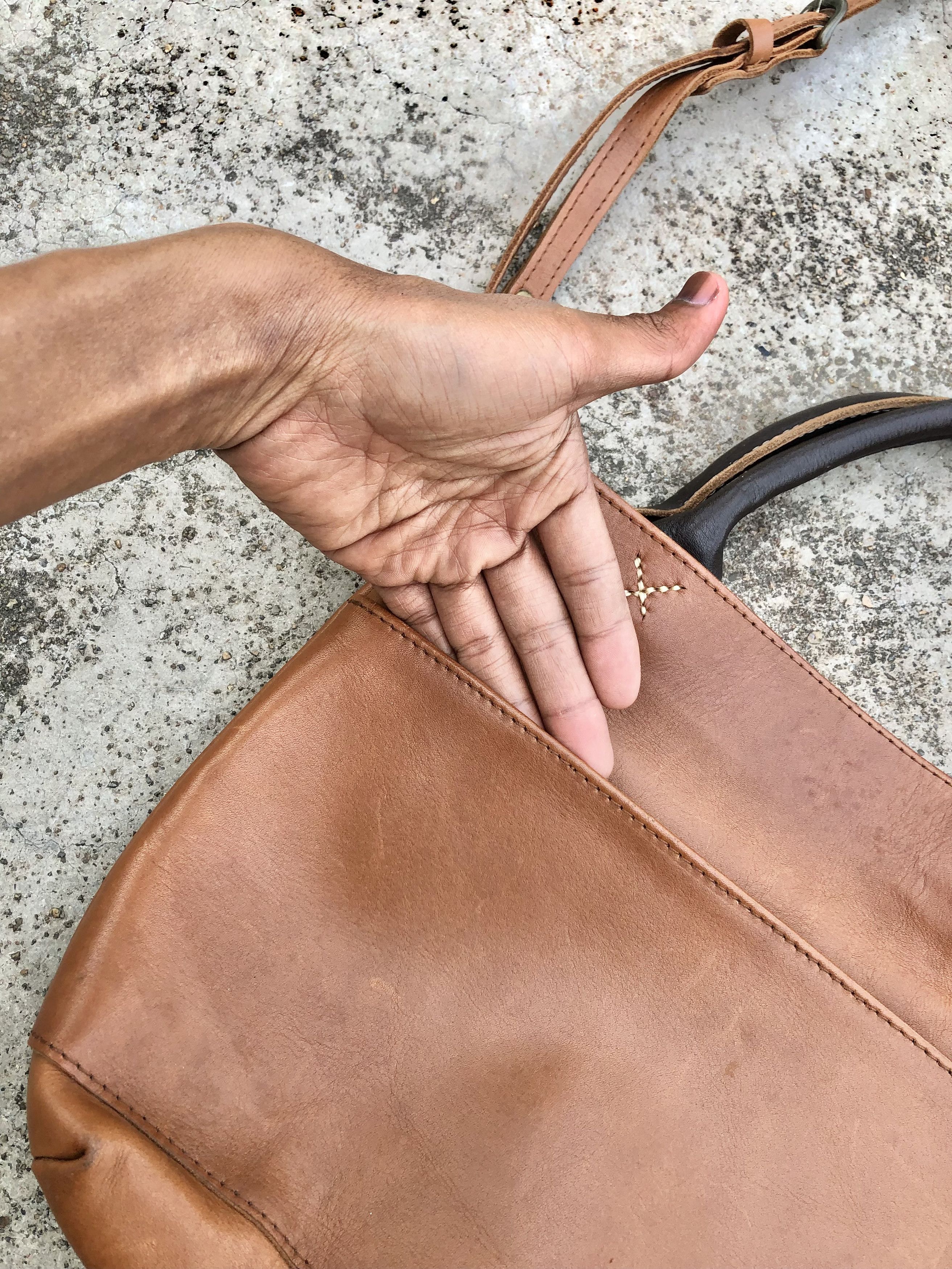 Genuine Leather HANDMADE LEATHER SLING TOTEBAG Size ONE SIZE - 5 Thumbnail