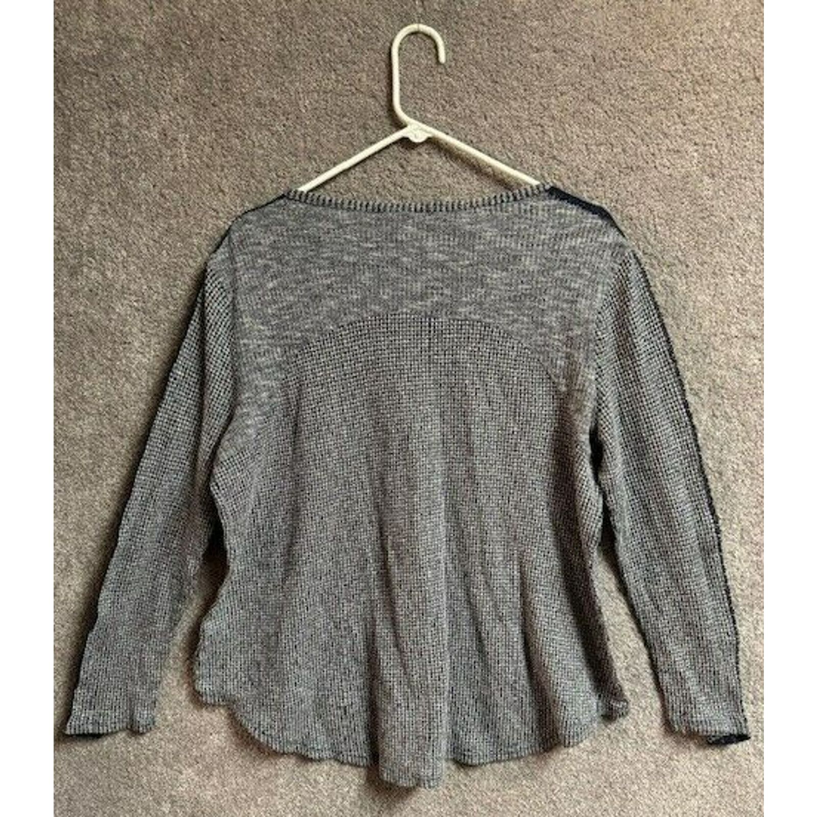 Other Cato Sweater Womens XL Gray Knit Blue Floral Lace Fairy Boho Size XL / US 12-14 / IT 48-50 - 3 Thumbnail