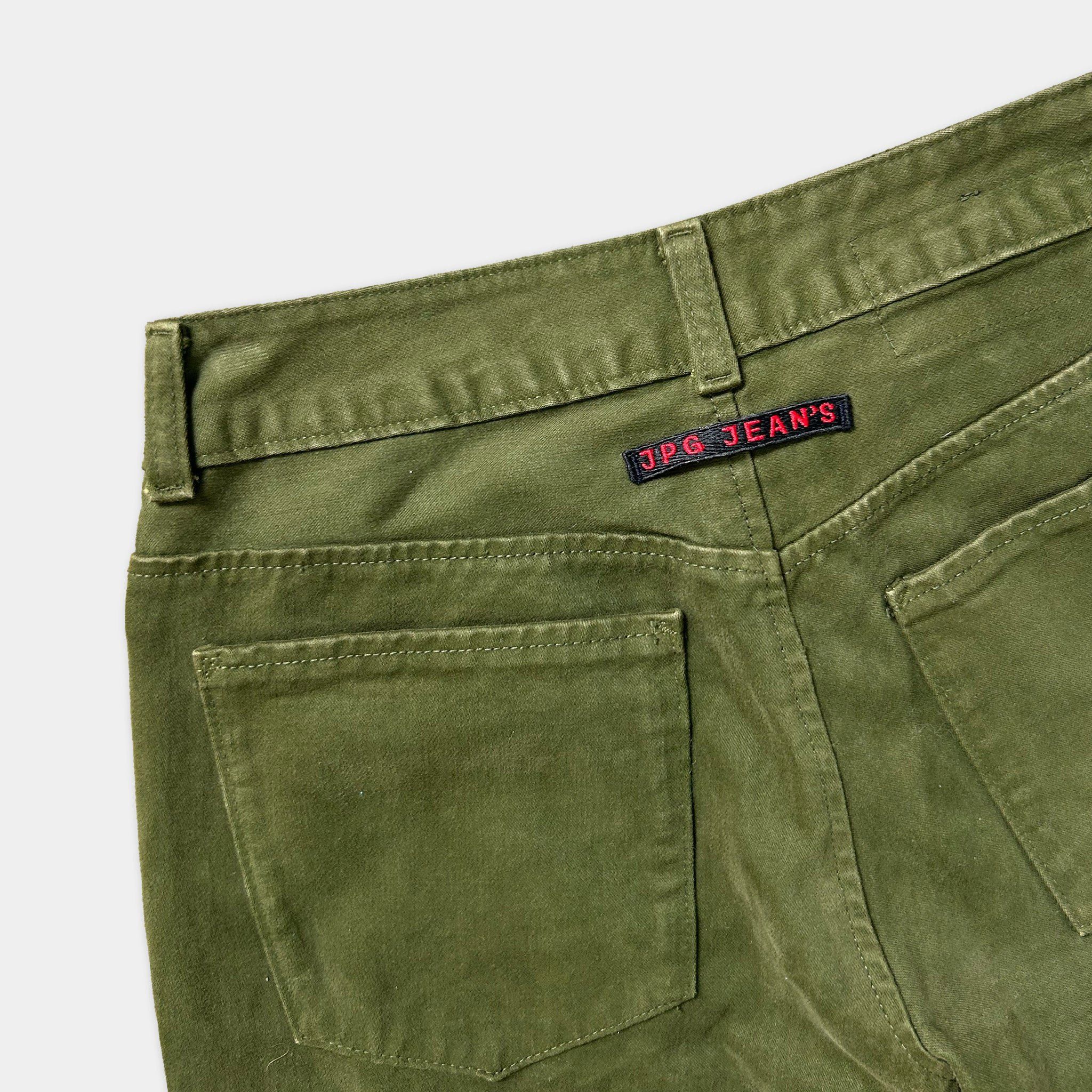 Jean Paul Gaultier Jean Paul Gaultier 2000's Olive Green Wide Leg Jeans Size US 30 / EU 46 - 5 Thumbnail