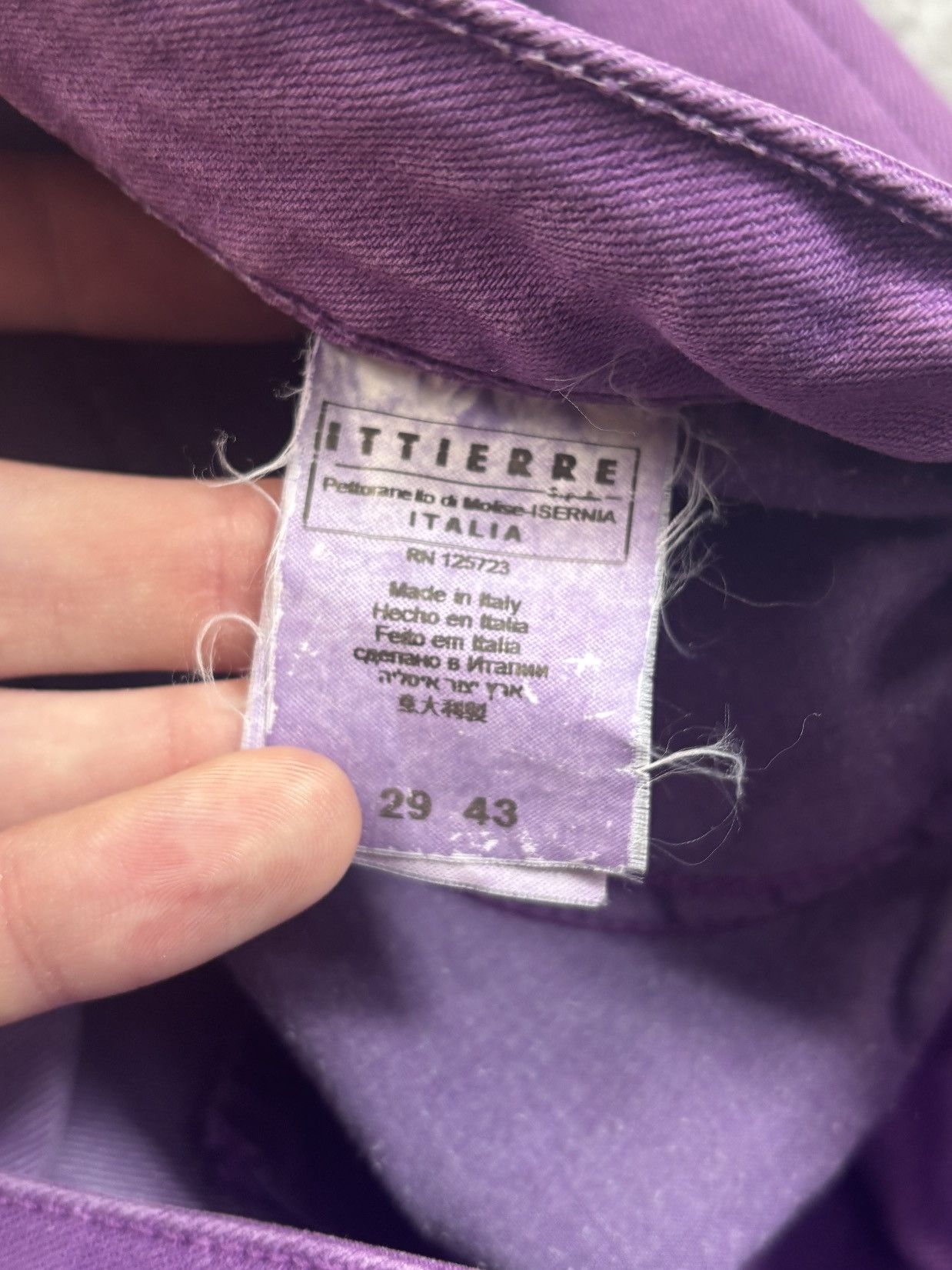 Just Cavalli × Roberto Cavalli × Vintage 2000s Just Cavalli Jeans Vintage Roberto Cavalli Purple Pant Size 29" - 7 Thumbnail