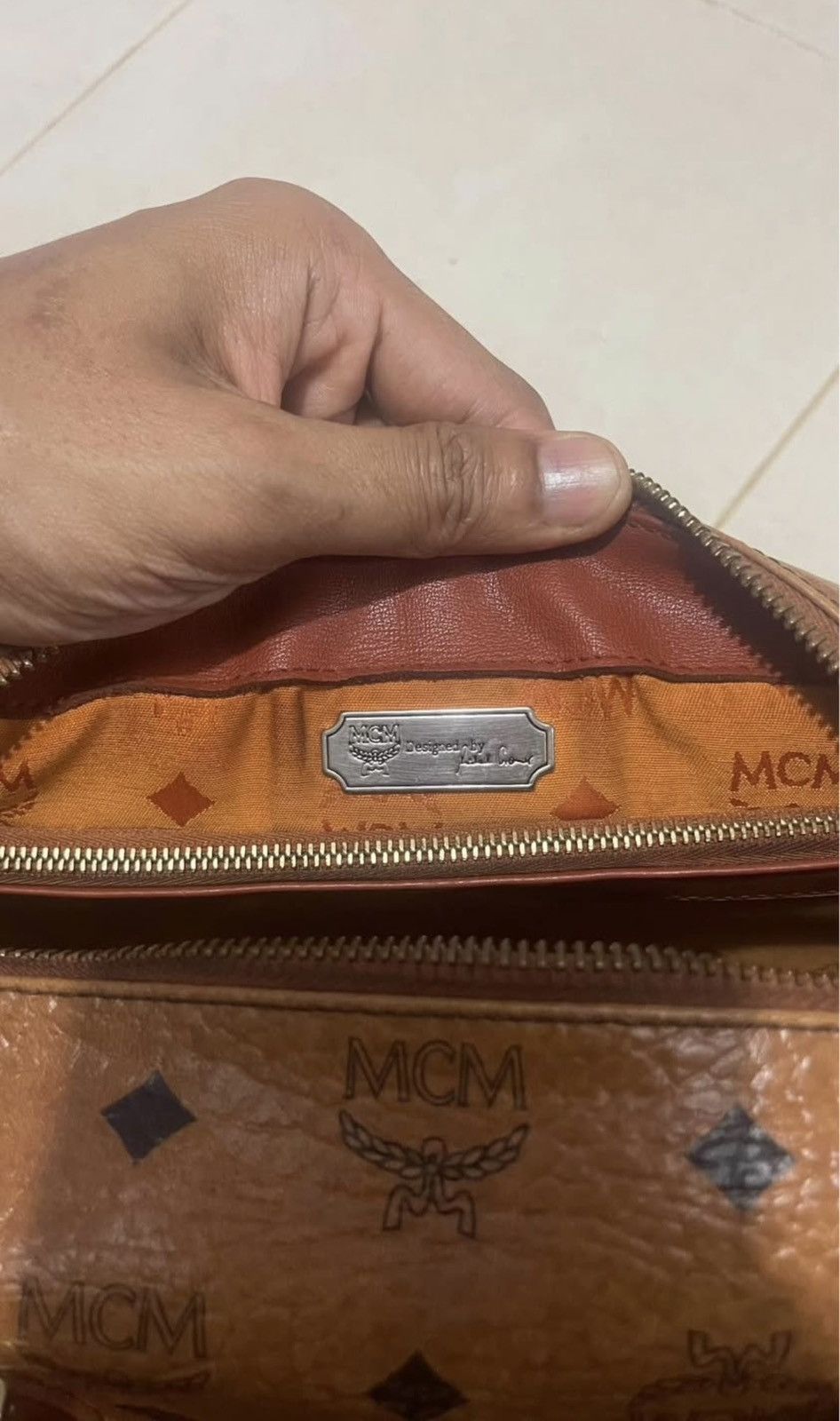 MCM MCM Cognac Monogram Visetos Boston Size ONE SIZE - 6 Thumbnail