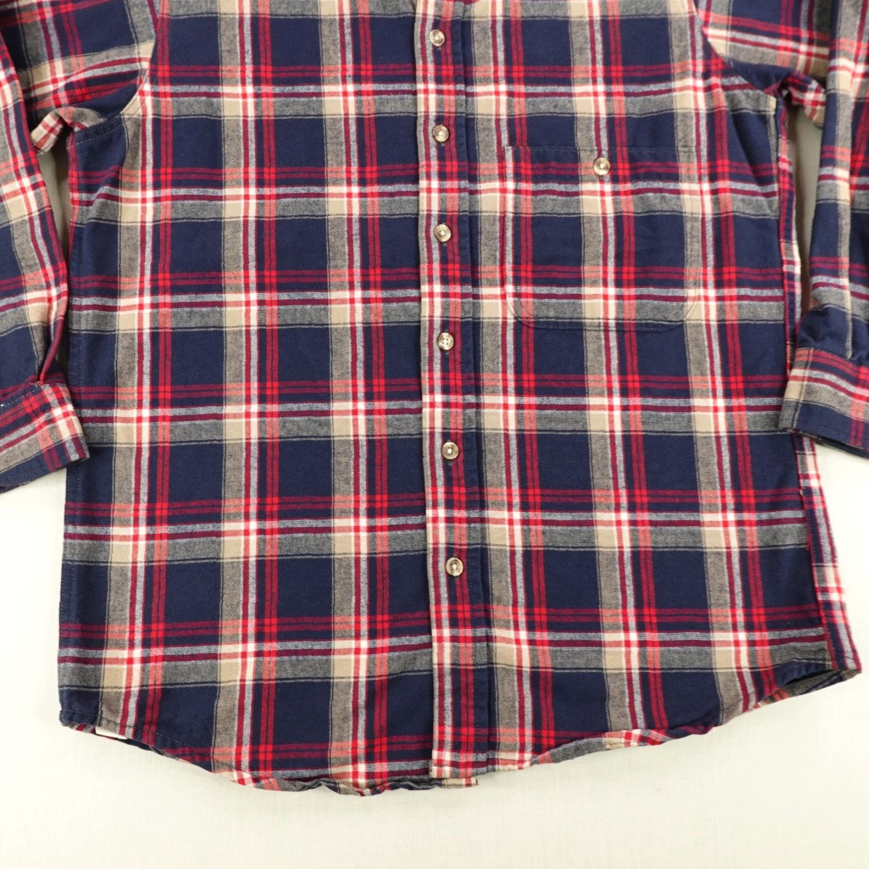 Vintage Vintage Five Brothers Men's Shirt Medium Blue Plaid Flannel Button-Up Casual Workwear Size US M / EU 48-50 / 2 - 4 Thumbnail
