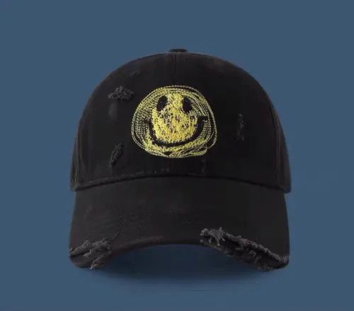 Other Utility grunge smiley face distressed ripped cap Size ONE SIZE - 1 Thumbnail