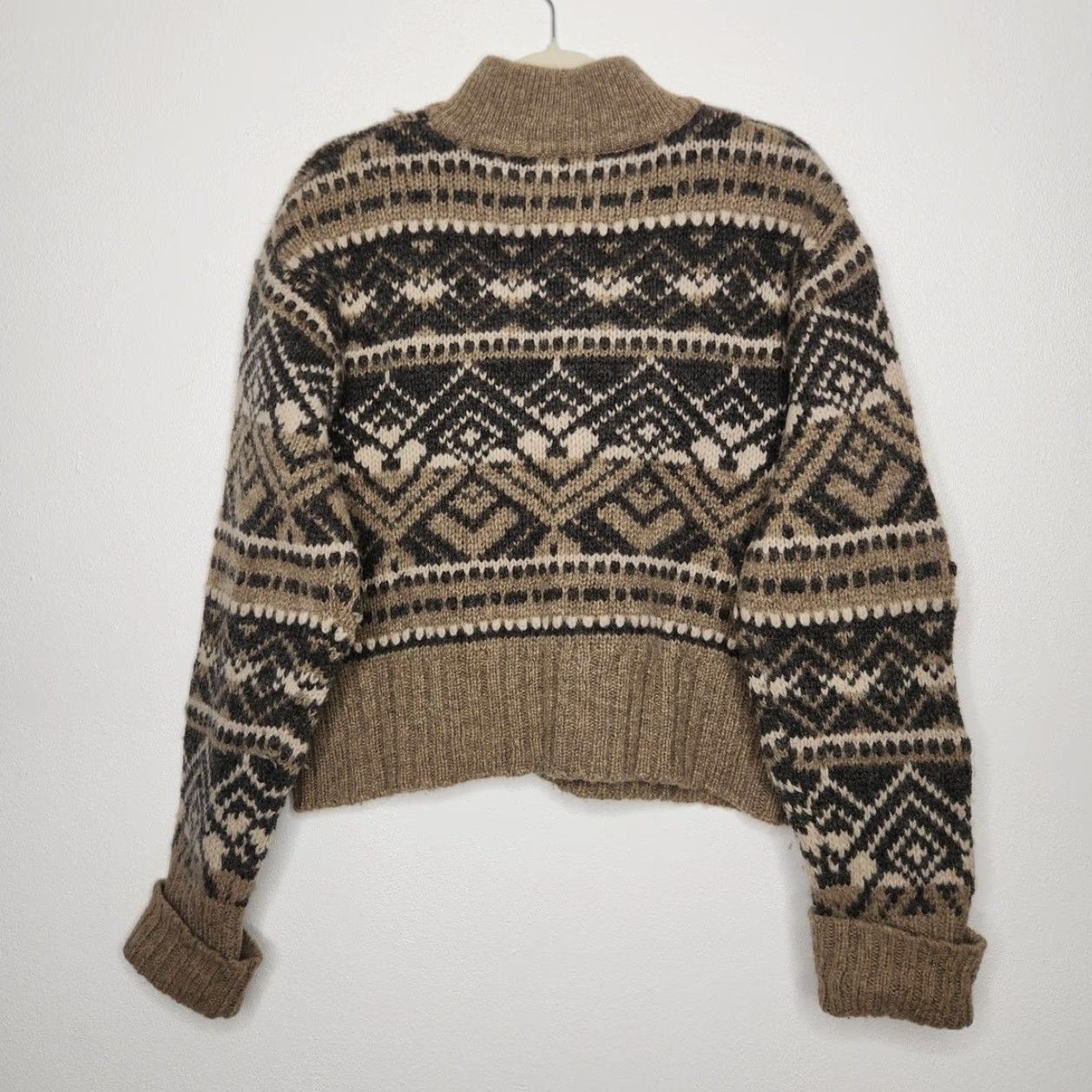 Vintage VINTAGE American Eagle Wool Zip Sweater Cottage Grandma Large Knit Nature Art Shirt Womens Size L / US 10 / IT 46 - 5 Thumbnail