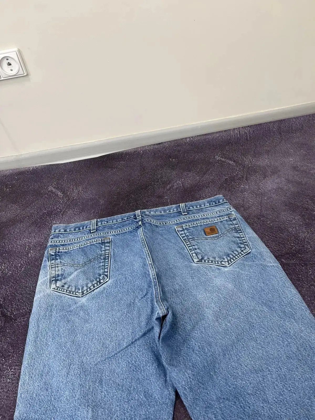 Carhartt × Vintage Vintage Carhartt 90s Faded Light Blue Hype Denim Baggy Jeans Size US 38 / EU 54 - 4 Thumbnail