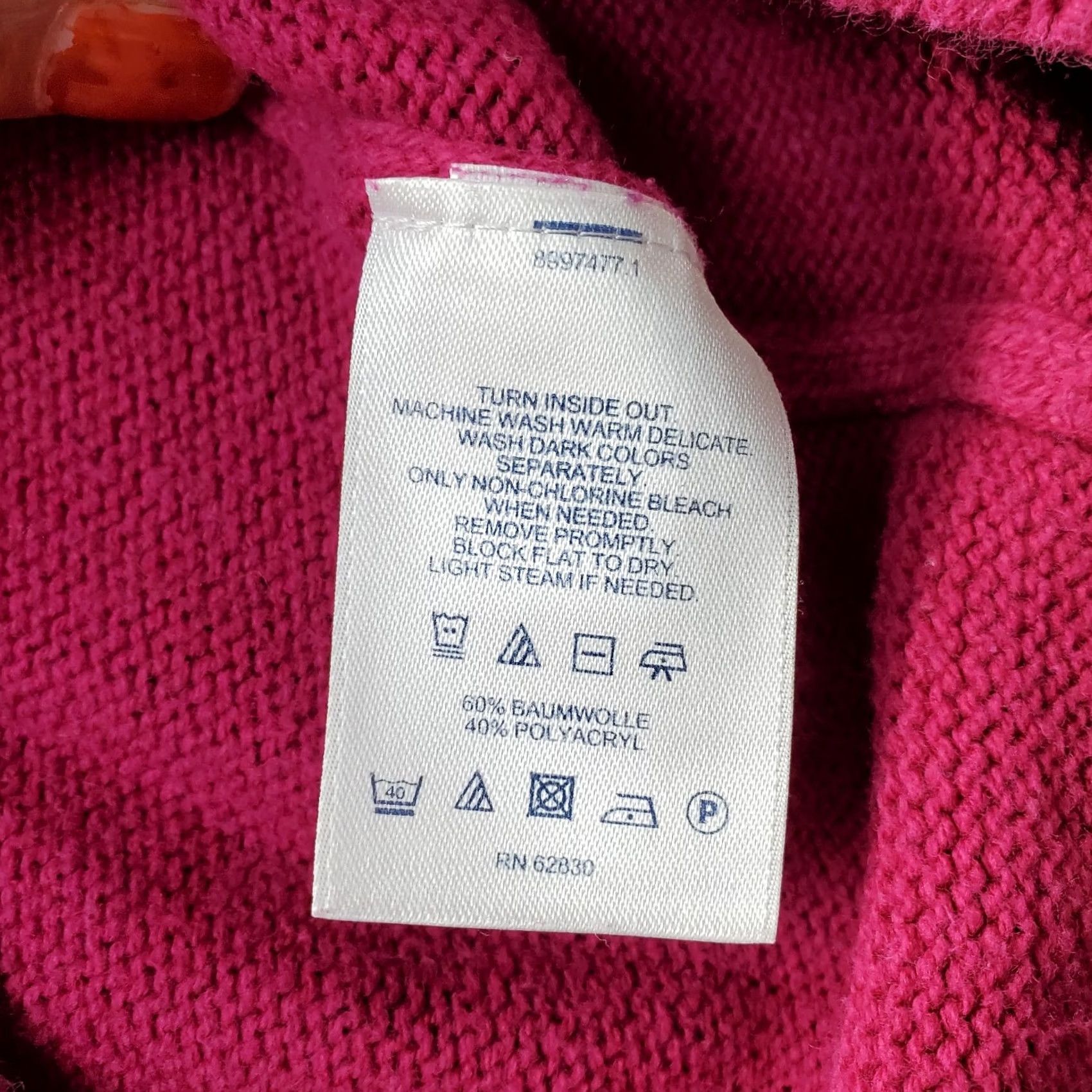 Lands' End Lands' End Womens Large Pink Solid Knit Raglan Hem & Cuff Pullover Sweater (V-Neck) Size L / US 10 / IT 46 - 6 Thumbnail