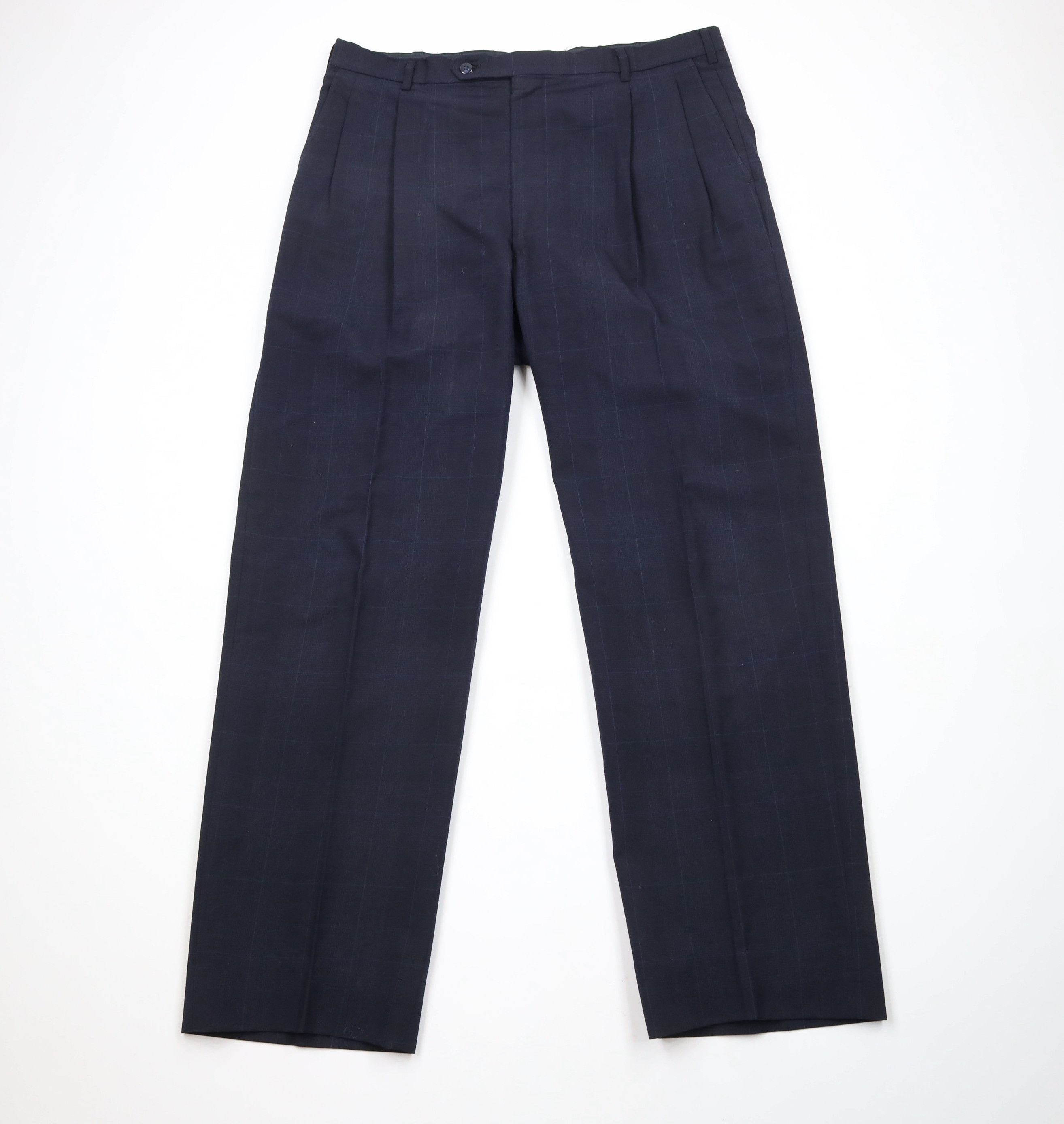 Vintage Vintage 90s Streetwear Hand Tailored Wool Wide Leg Pants Size US 36 / EU 52 - 1 Thumbnail