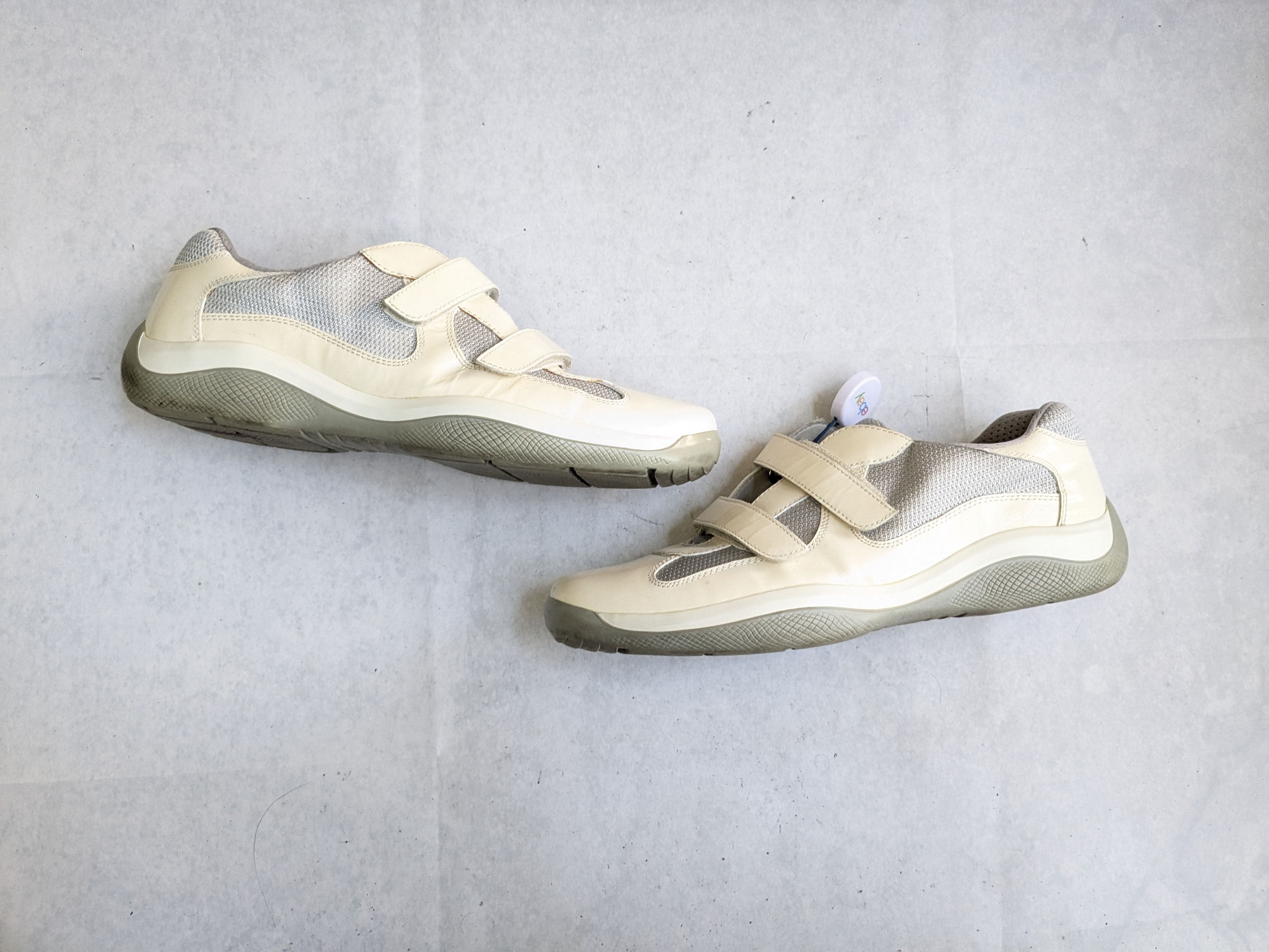 Prada America's Cup Sneakers Off White Patent Leather 11