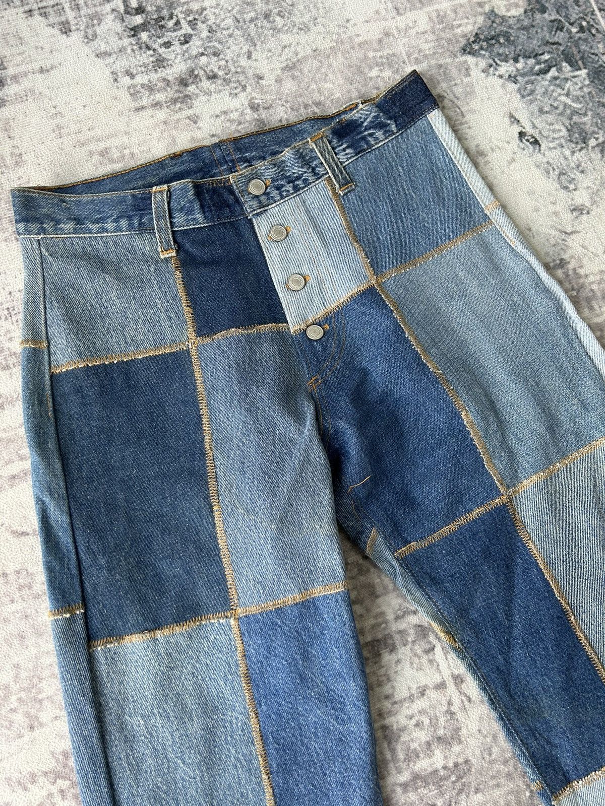If Six Was Nine Y2k Patchwork Flared Denim Size US 28 / EU 44 - 7 Thumbnail