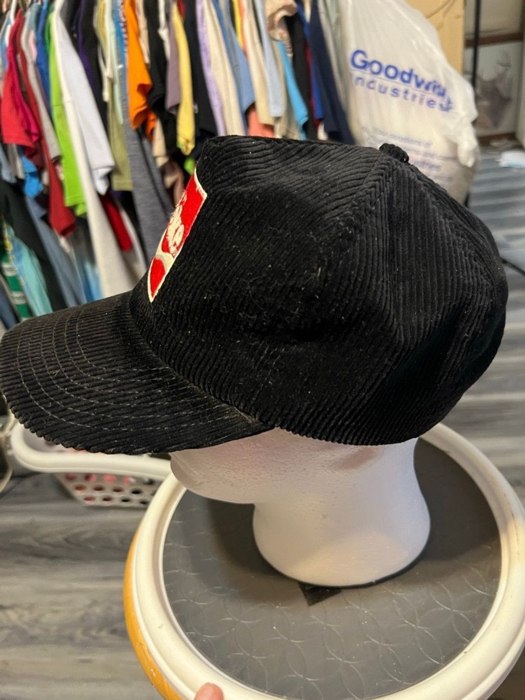Vintage Vintage Men's DeLONG Black Corduroy Enjoy Coke Baseball Cap Size 30 - 2 Thumbnail