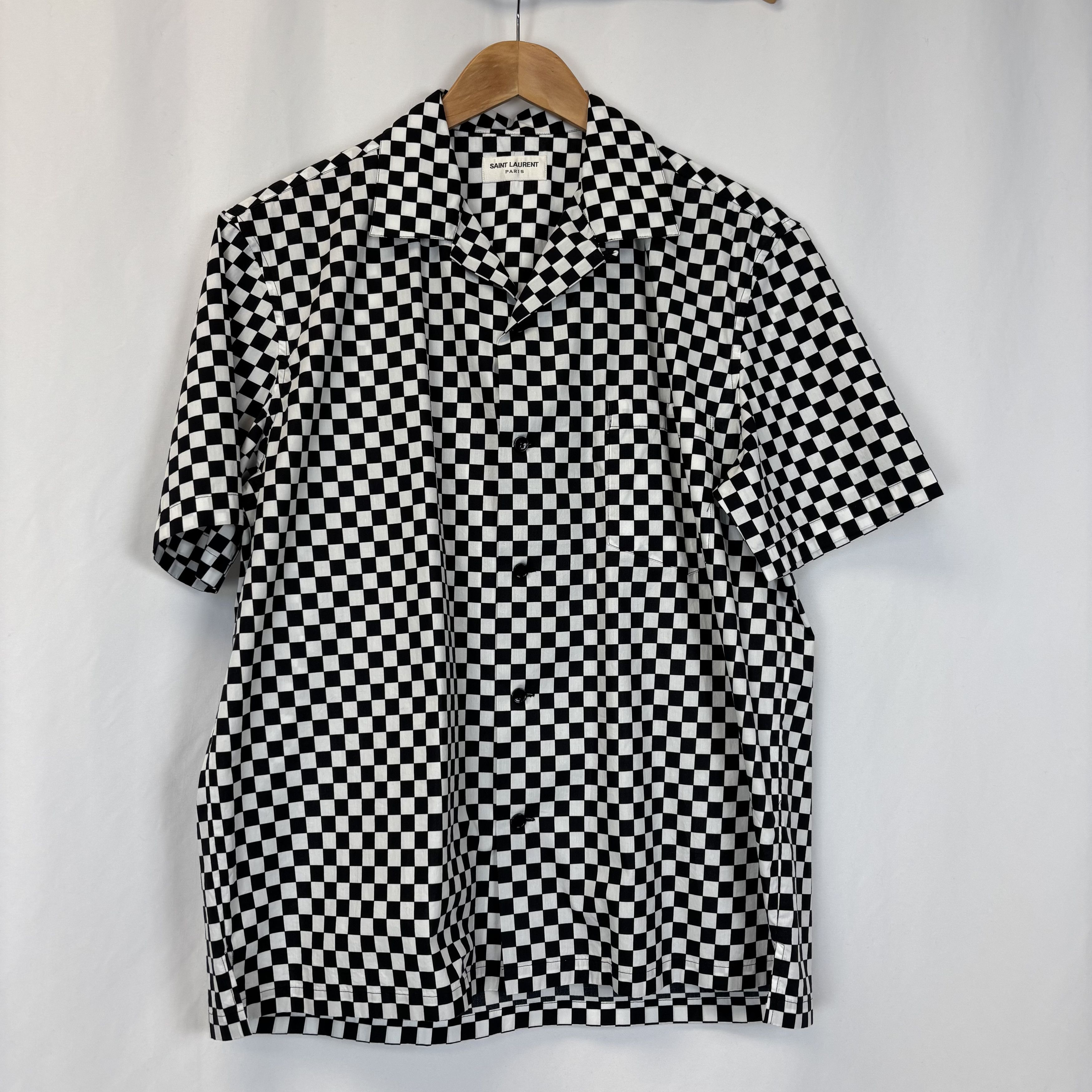 Saint Laurent Paris Saint Laurent Checkered B&W Shirt Size US XL / EU 56 / 4 - 1 Thumbnail
