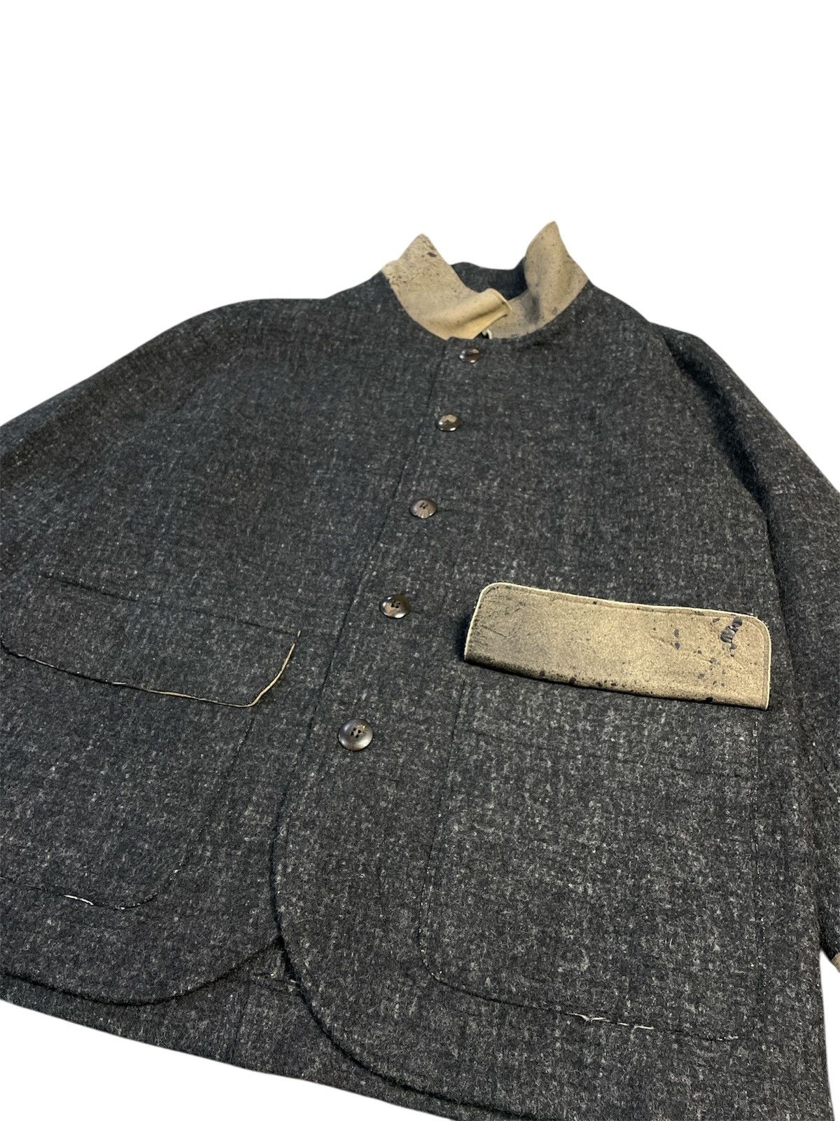 Frank Leder Frank Leder Leather Detail Workwear Wool Jacket Rare Size US S / EU 44-46 / 1 - 2 Thumbnail