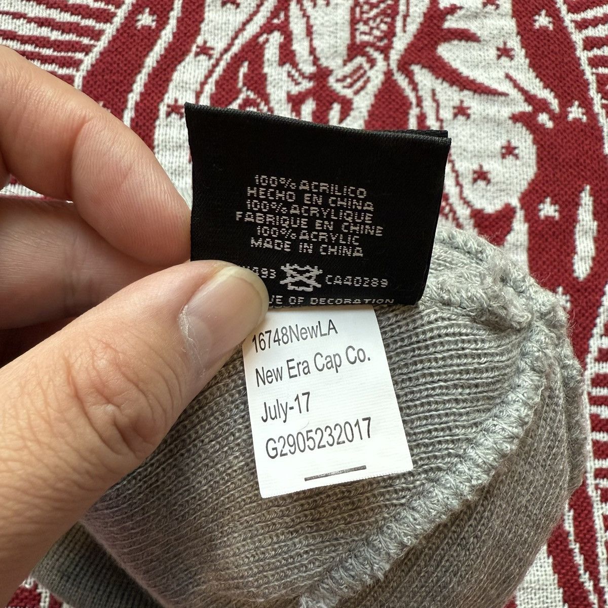 New Era × Supreme FW17 Supreme New Era Box Logo Beanie Heather Grey Size ONE SIZE - 5 Thumbnail