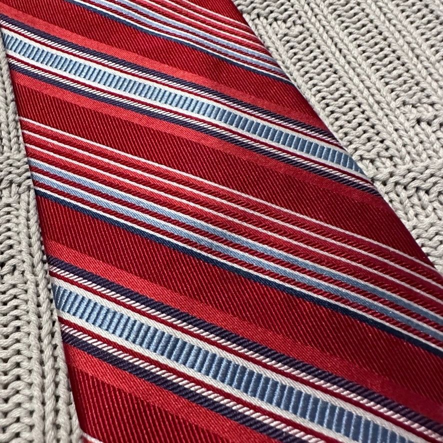 Barneys New York Barneys New York bright cherry red striped silk tie Size ONE SIZE - 2 Thumbnail