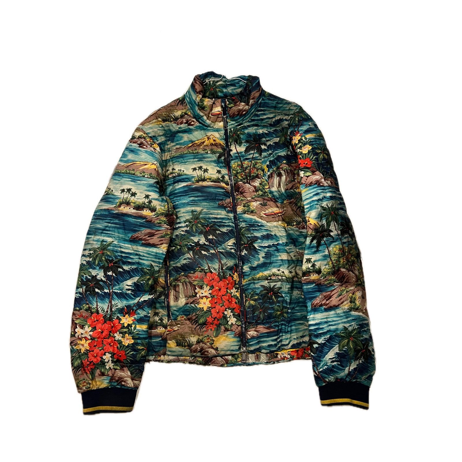 Ralph Lauren Polo Hawaiian Print Puffer Jacket Mens Large