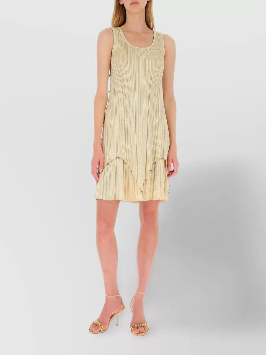Bottega Veneta o1n1vont1224 Light Viscose Plissé Dress in Butter Size XS / US 0-2 / IT 36-38 - 2 Thumbnail