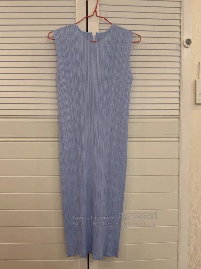 Issey Miyake Issey Miyake Light Blue Sleeveless Dress Size M / US 6-8 / IT 42-44 - 2 Thumbnail