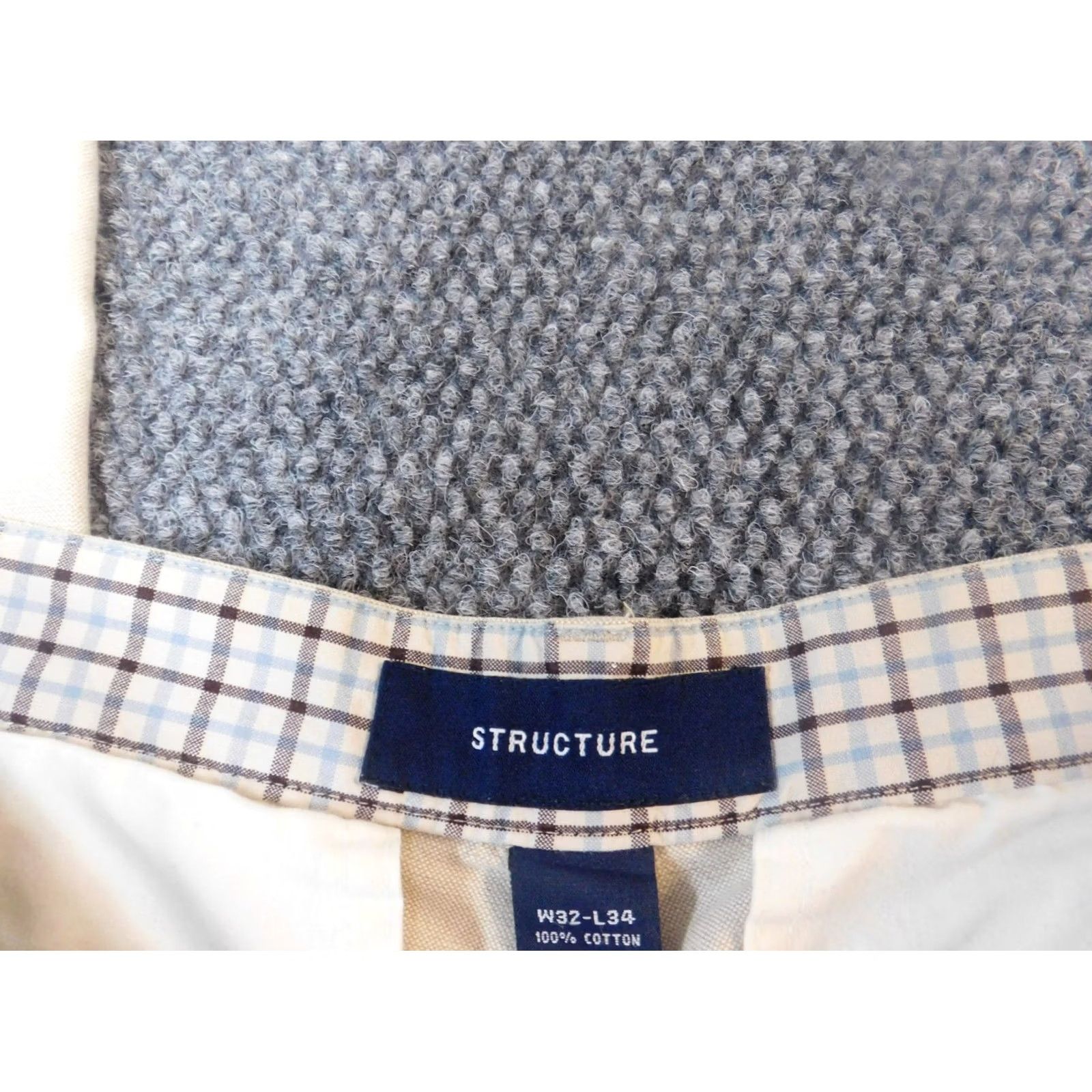 Vintage Structure Mens Pants 32x34 beige chino regular american Pants Regular Beige 32 34 Men Size US 32 / EU 48 - 3 Thumbnail