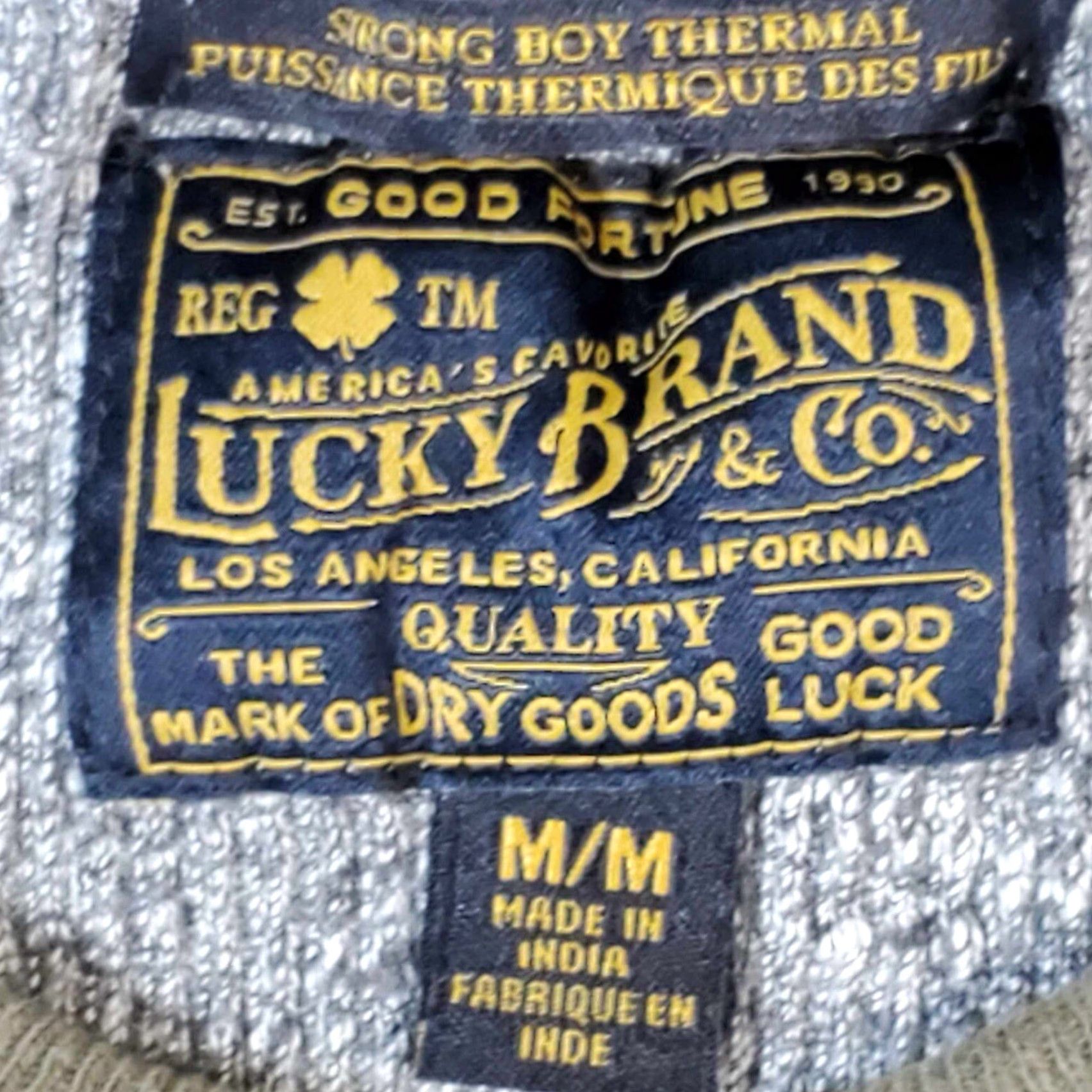 Lucky Brand Lucky Brand Strong Boy Thermal Men’s M Cotton Pullover Multicolor Knit Sweatshirt Men Size US M / EU 48-50 / 2 - 2 Thumbnail