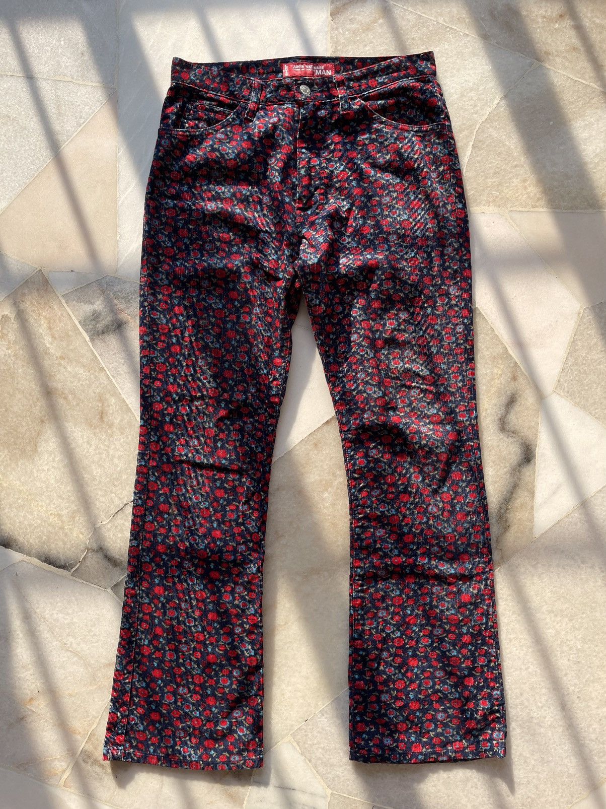 Comme des Garcons Homme Plus × Junya Watanabe × Levi's AD2002 Junya Watanabe X Levis Floral Conduray Flare Pants Size US 31 - 10 Thumbnail