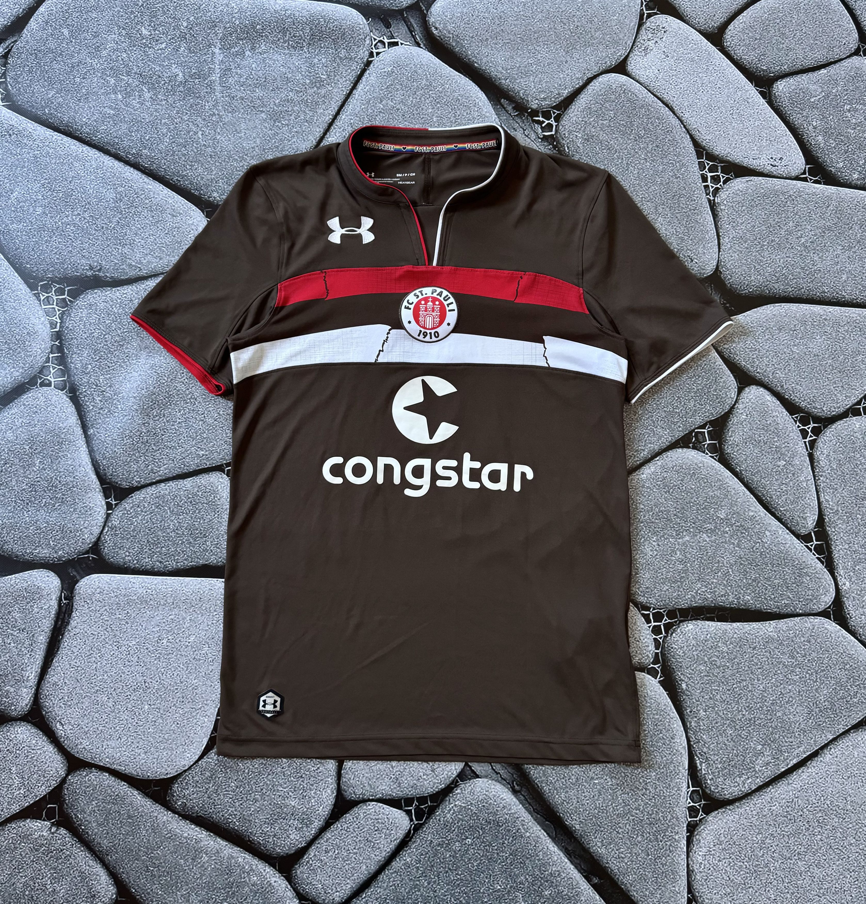 Under Armour BLOKECORE FC ST. PAULI 2018-2019 HOME KIT SOCCER JERSEY Size US S / EU 44-46 / 1 - 1 Thumbnail