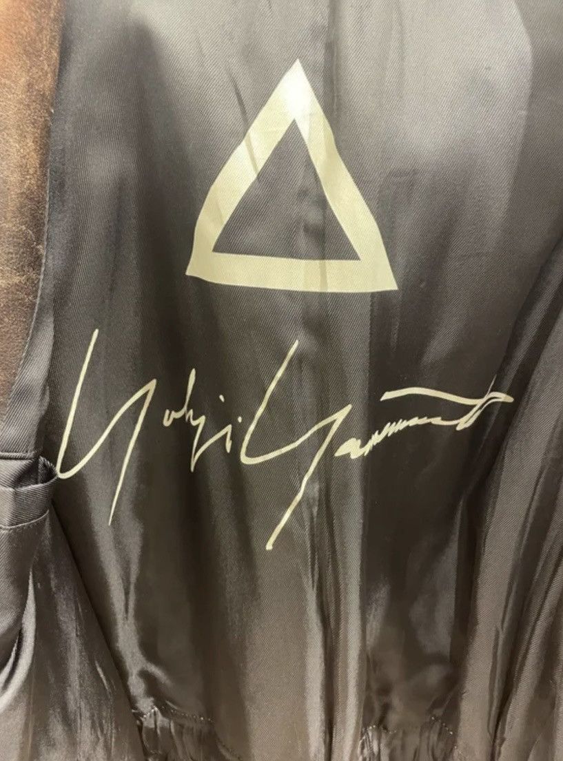 Yohji Yamamoto Yohji Yamamoto Pour Homme Distressed Leather Coat (Rare) Size US M / EU 48-50 / 2 - 5 Thumbnail