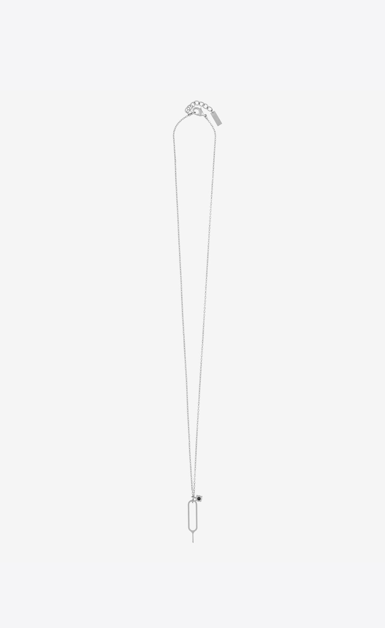 Saint Laurent Paris o1smrcs1224 Size: OS / Sim Key Rhinestone Charm Necklace Size ONE SIZE - 2 Thumbnail