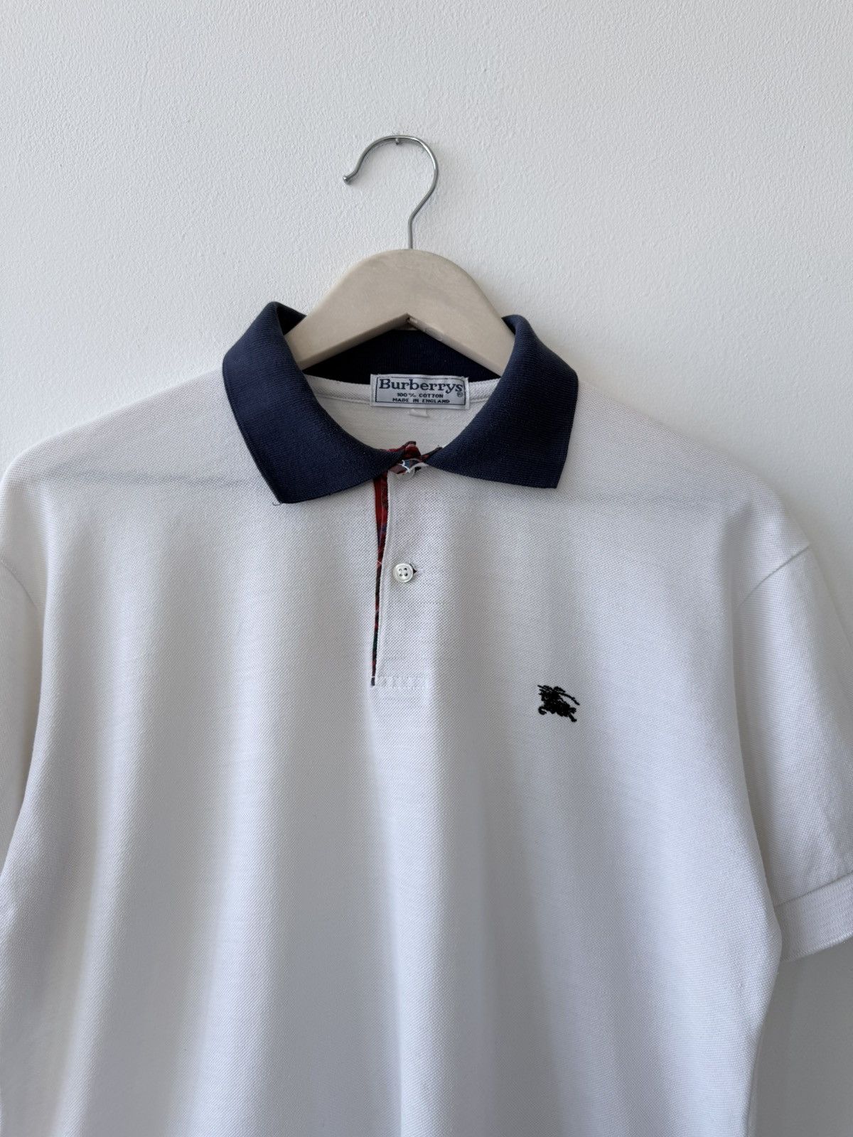 Burberry Burberrys Vintage White Polo Shirt 90s Size US L / EU 52-54 / 3 - 5 Thumbnail