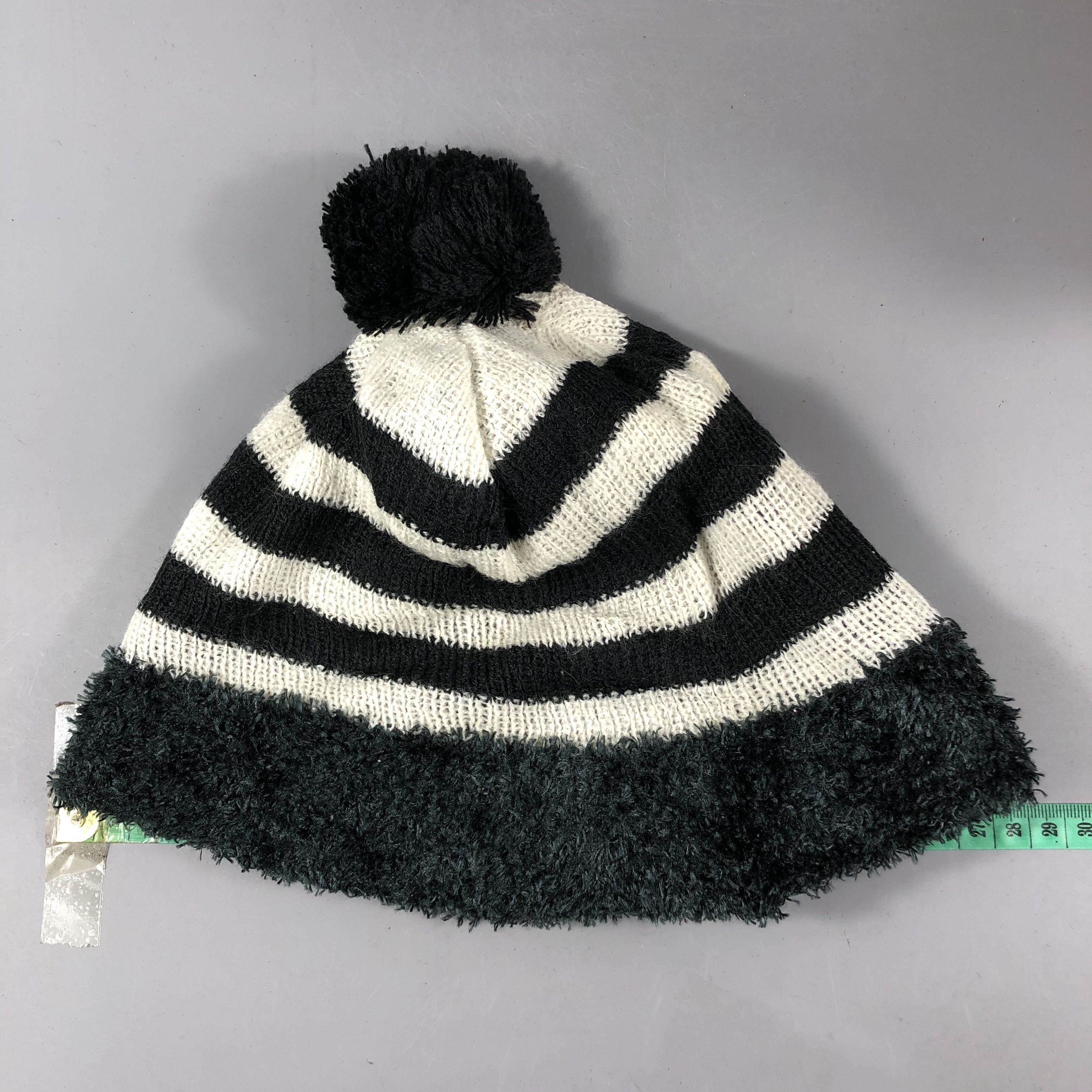 Japanese Brand Striped Snow Cap Beanie Hats Crochet Hats Knit Size ONE SIZE - 3 Thumbnail