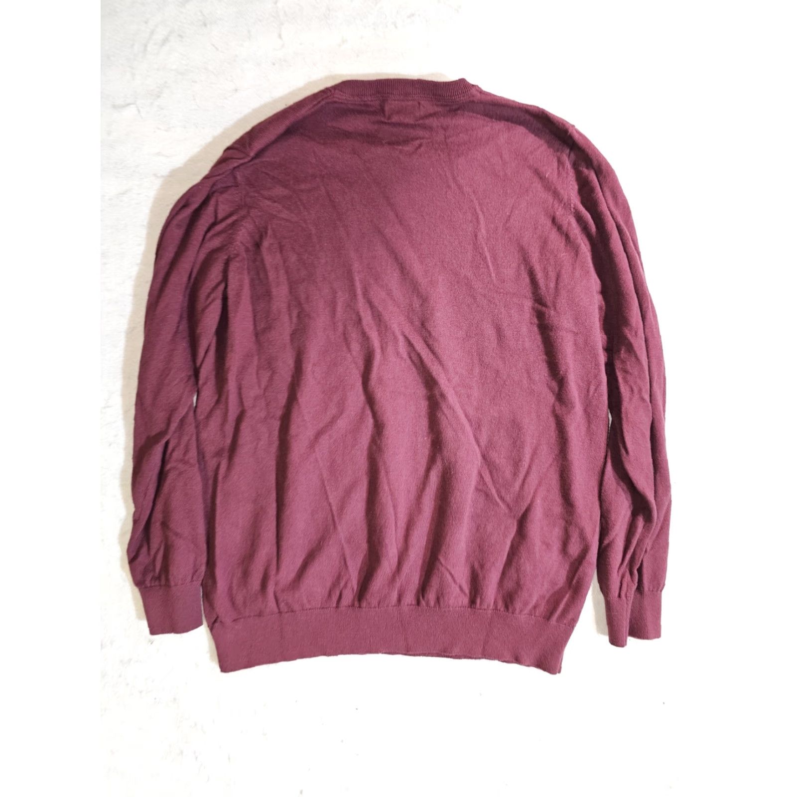 Vintage VINTAGE L.L. Bean Classic V-Neck Sweater Cotton Cashmere Blend Men XL Maroon Pullover Knits Solid 90s Mens Size US XL / EU 56 / 4 - 5 Thumbnail