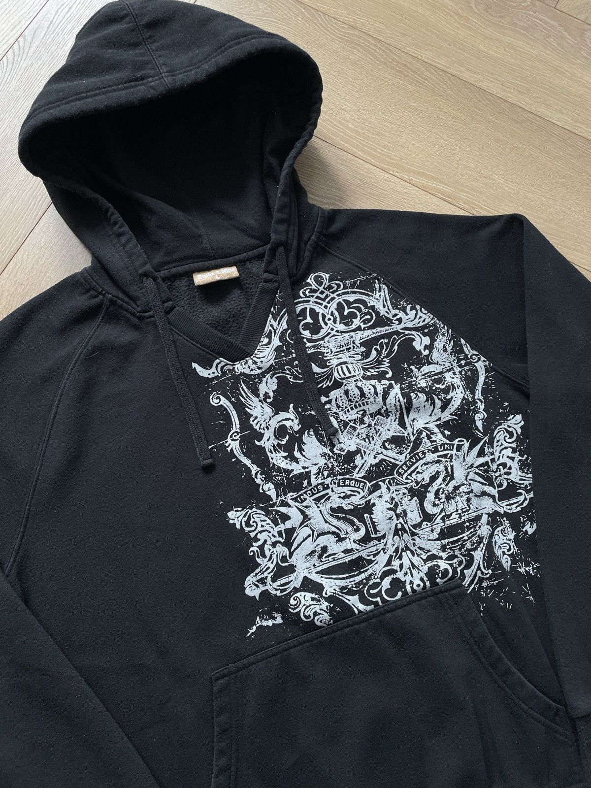 Affliction × Vintage Black Vintage Y2k Hoodie Avant Garde Affliction Cyber Tribal Size US M / EU 48-50 / 2 - 4 Thumbnail