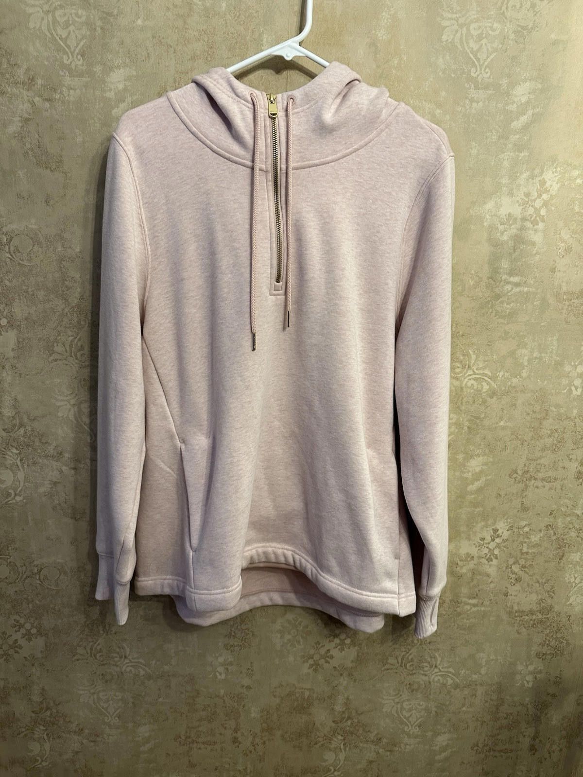 Designer ATHLETA Sweatshirt XL Cozy Karma 1/4 Zip Hoodie Pink NWOT Size XXS / US 00 / IT 34 - 1 Thumbnail