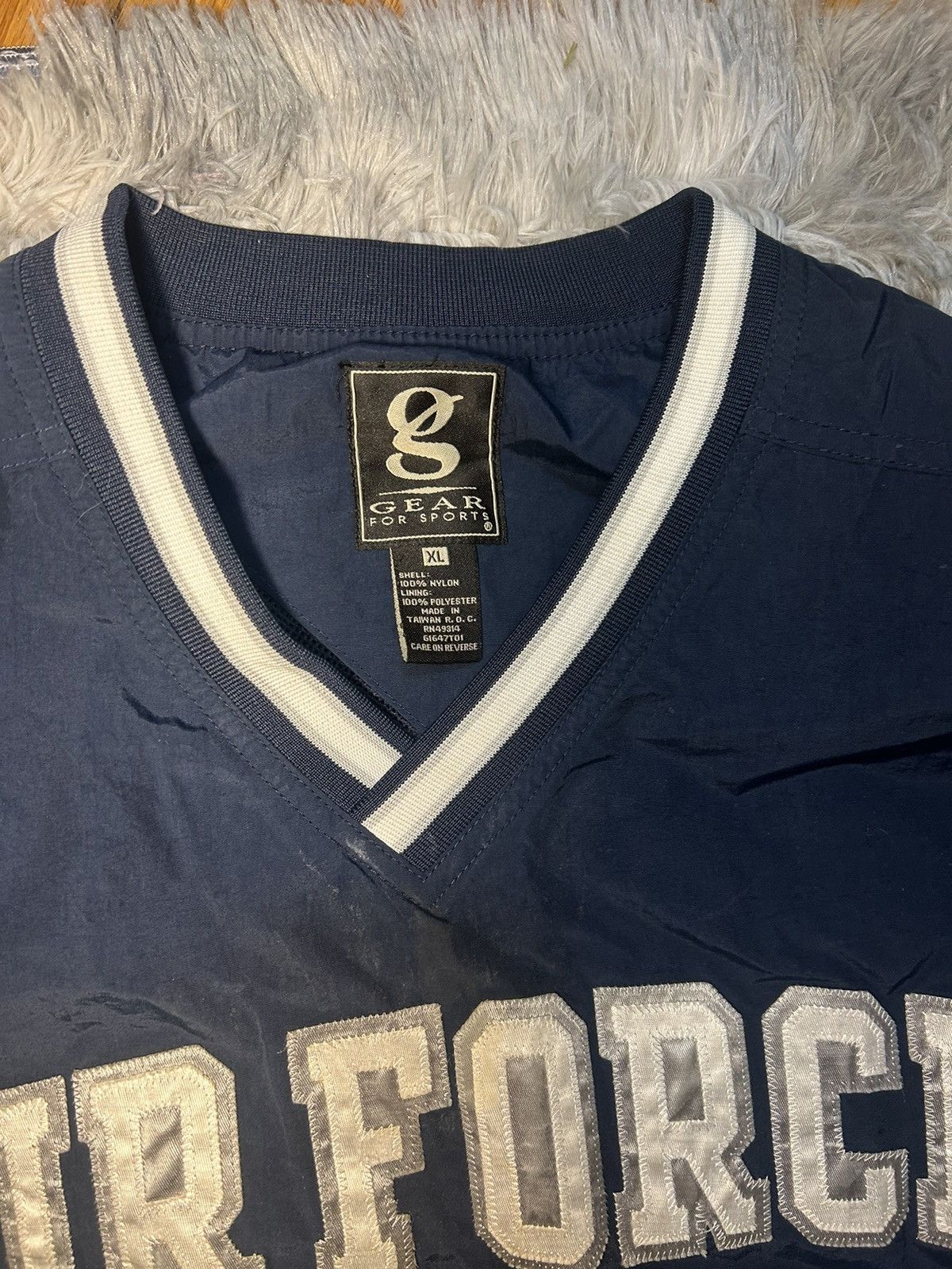 Gear for Sports Vintage Air Force Navy Stitched Lettering Windbreaker Jacket Size US XL / EU 56 / 4 - 3 Thumbnail