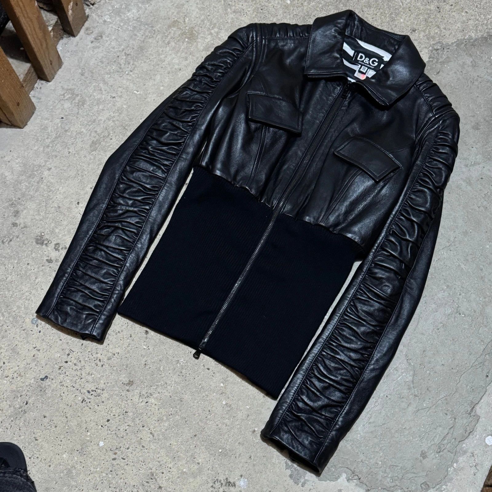 Dolce & Gabbana Dolce & Gabbana Transformer Hybrid plisse‘ leather jacket Size S / US 4 / IT 40 - 6 Thumbnail