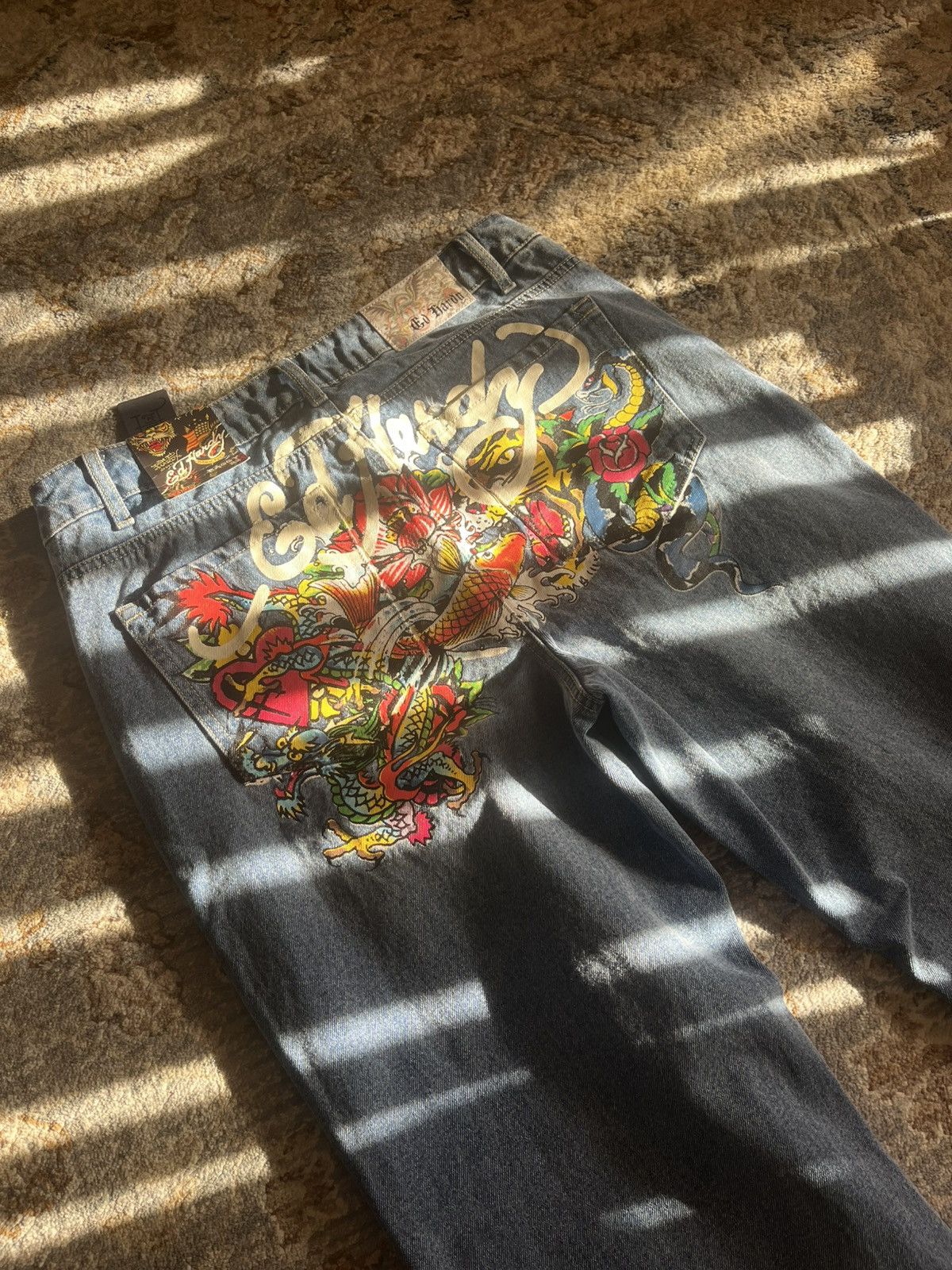 Ed Hardy GRAPHIC PAINT SPLATTER ED HARDY BAGGY JEANS NWT 28x32 Size US 28 / EU 44 - 2 Thumbnail