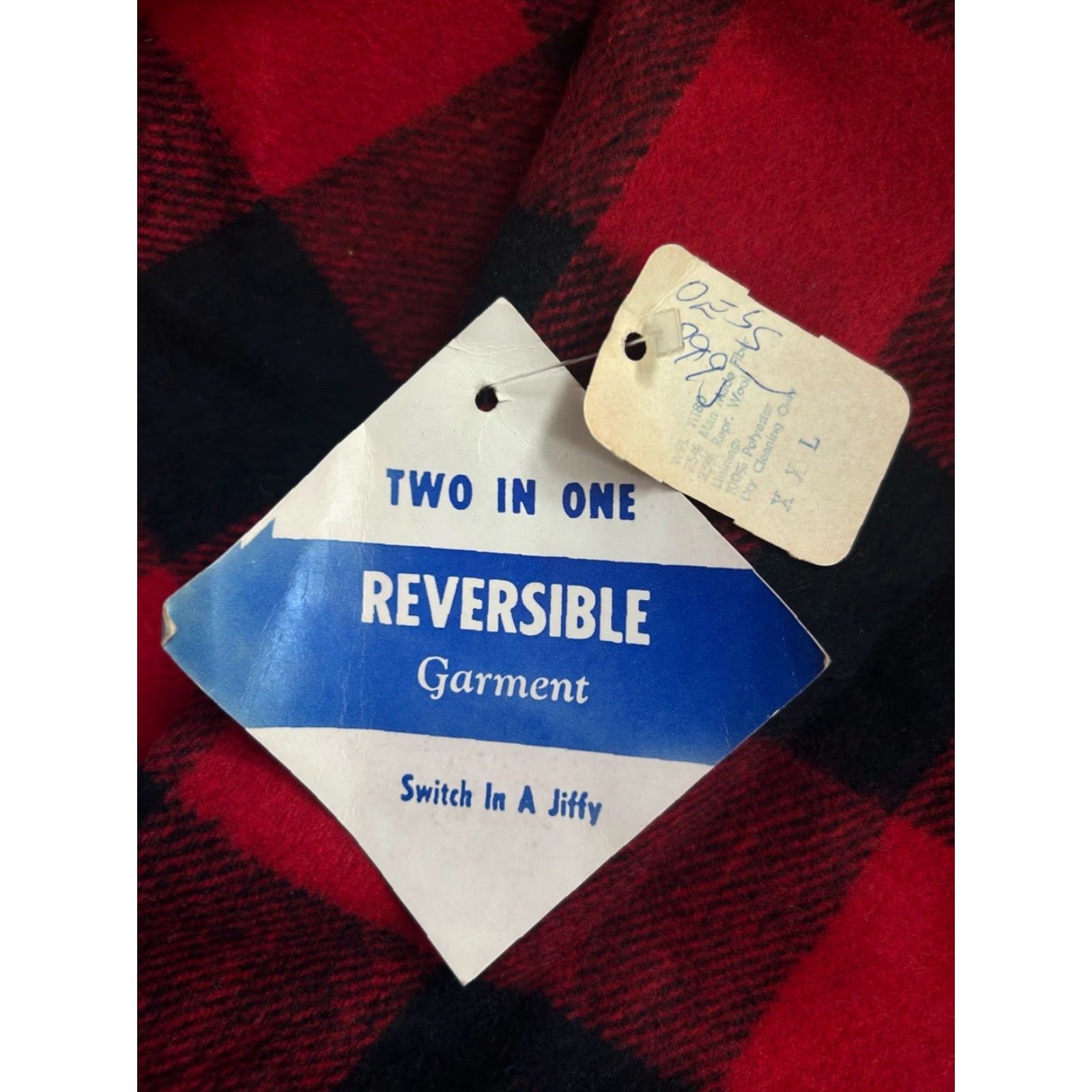 Vintage VINTAGE Reversible Hunting Jacket Coat Mens 2XL Red Buffalo Plaid NWT Deadstock 60s NOS Zip Hood Size US XXL / EU 58 / 5 - 2 Thumbnail