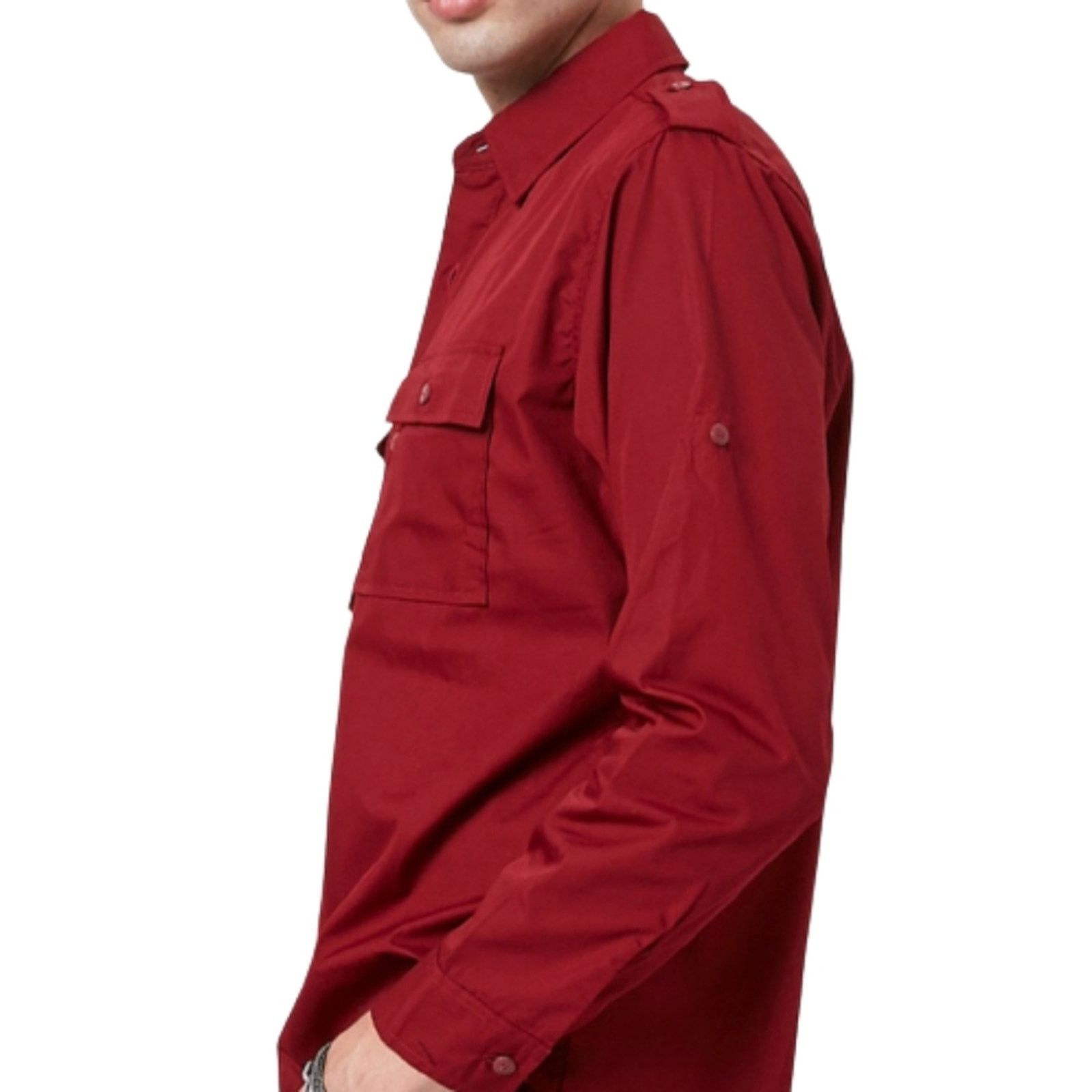 Other CRANBERRY ☆ FRONT FLAP POCKET ☆ EPILET SHOULDER SHIRT ☆ XL Size US XL / EU 56 / 4 - 4 Thumbnail