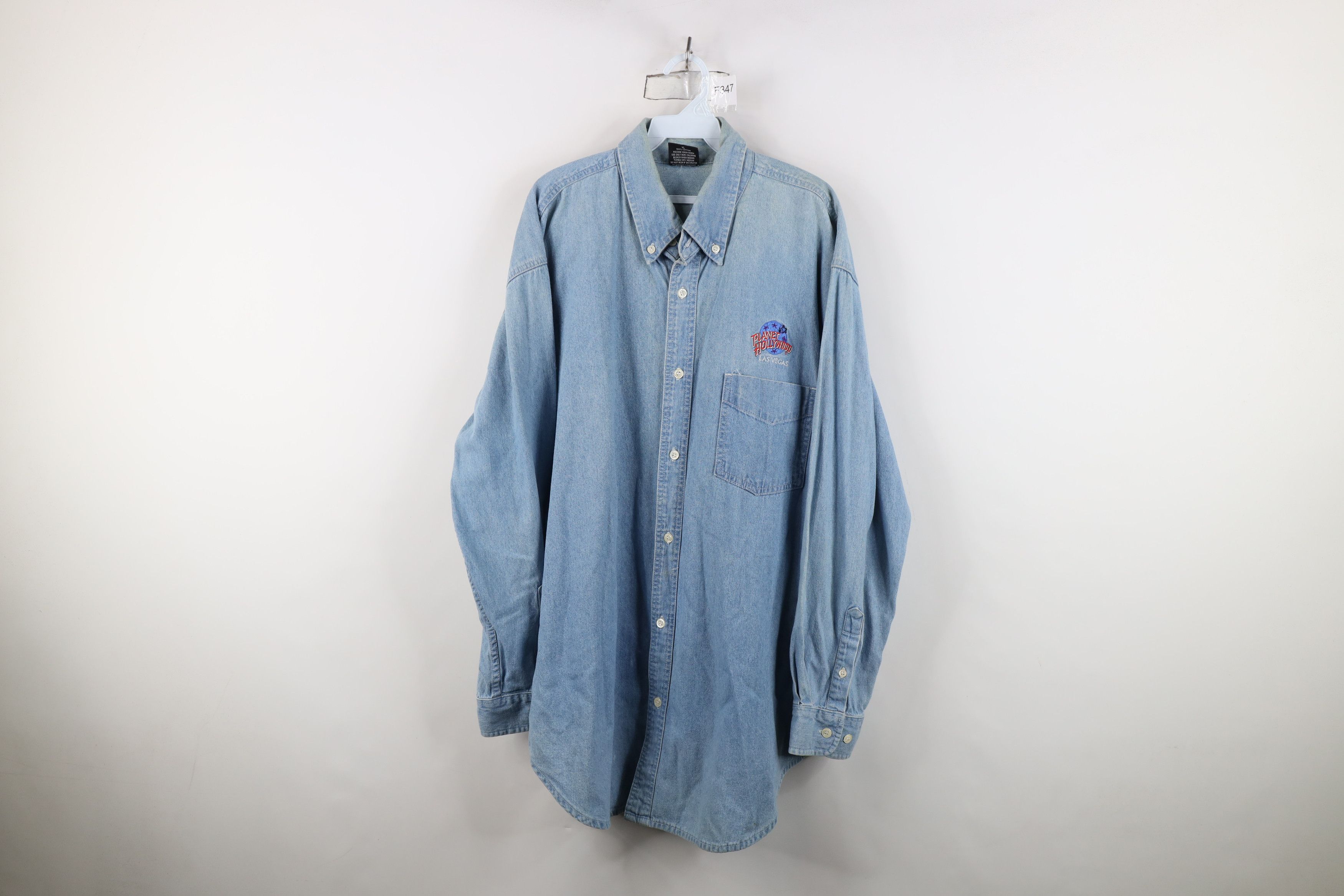 Vintage Vintage 90s Planet Hollywood Vegas Denim Button Down Shirt Size US XL / EU 56 / 4 - 1 Thumbnail