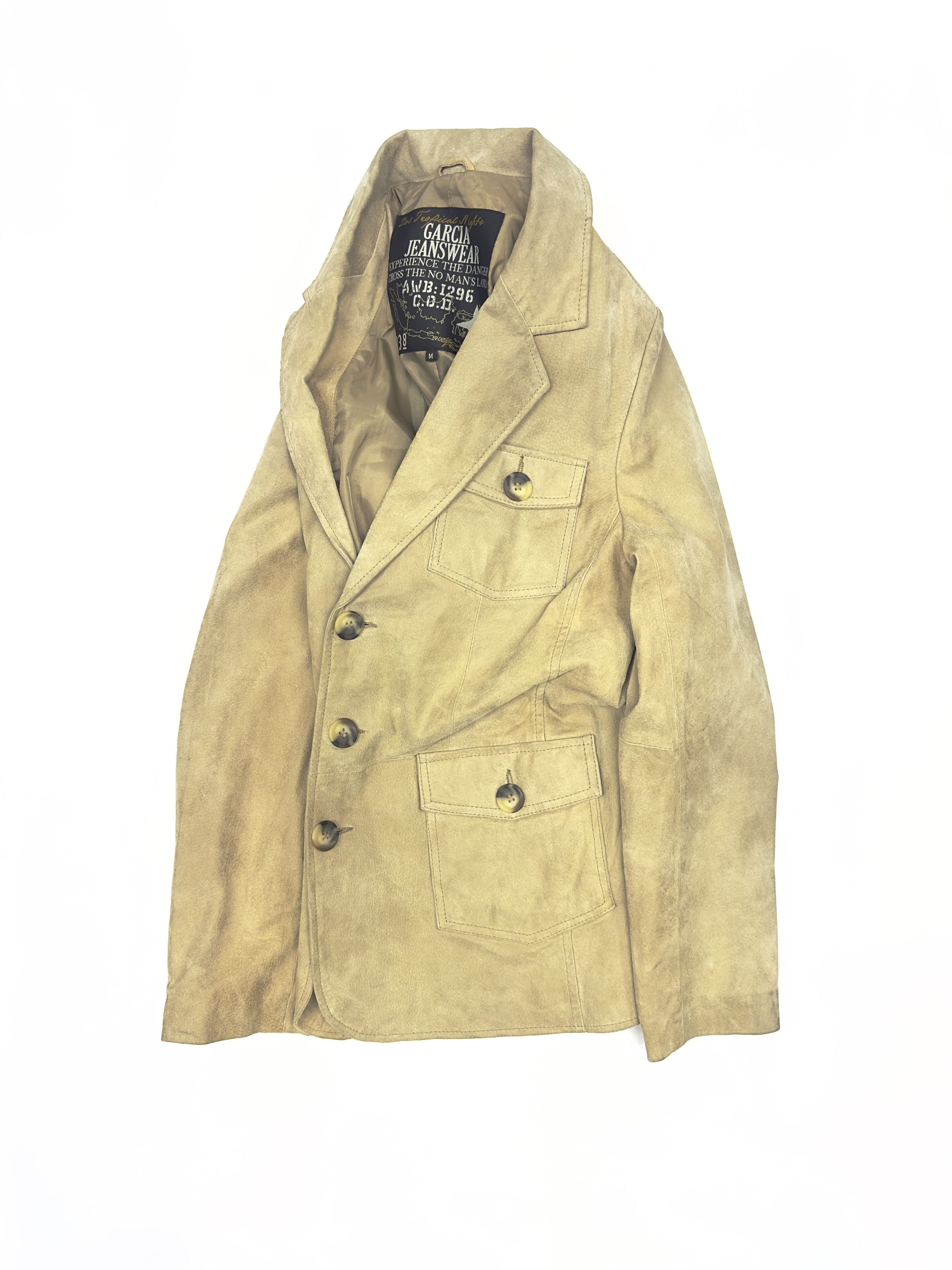 Vintage Garcia Vintage Leather Suede Blazer Jacket 1990s Size 48R - 4 Thumbnail