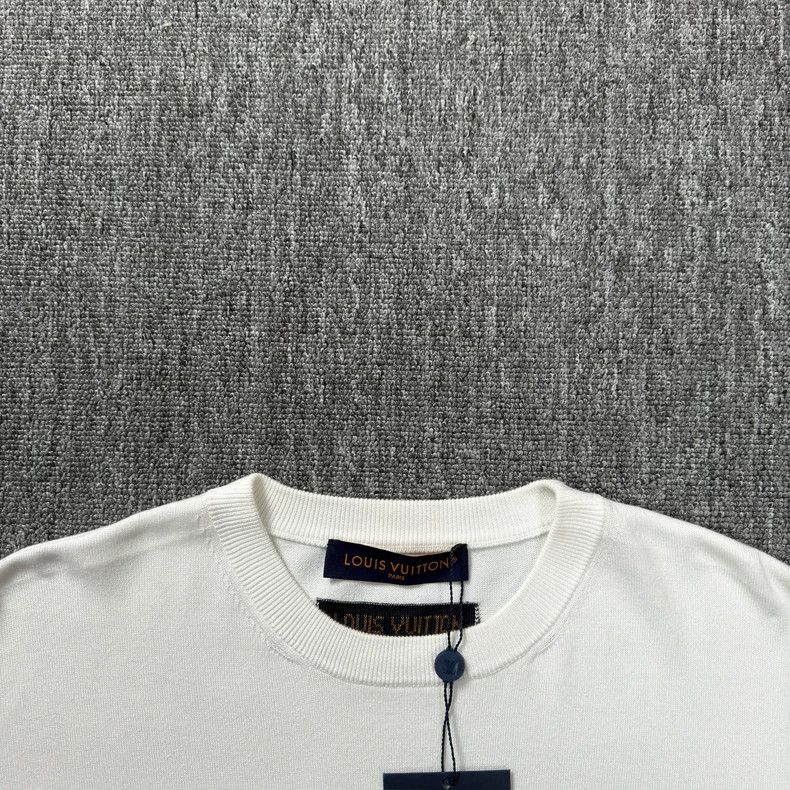 Louis Vuitton Louis Vuitton SS23 White Print Logo Knit Short Sleeve 2503- Size US L / EU 52-54 / 3 - 3 Thumbnail